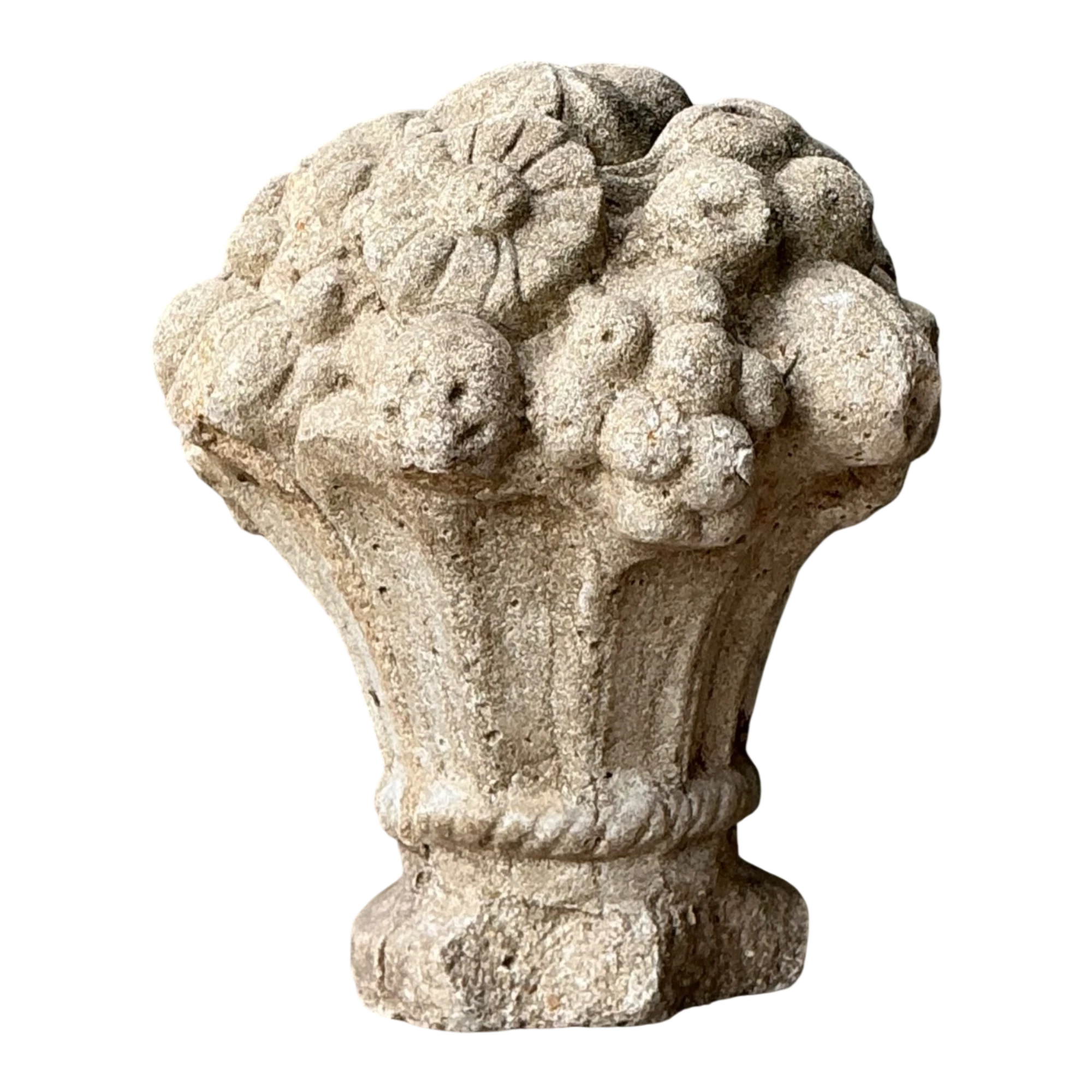 Vintage Concrete Fruit Basket Sculpture — additional photo 1