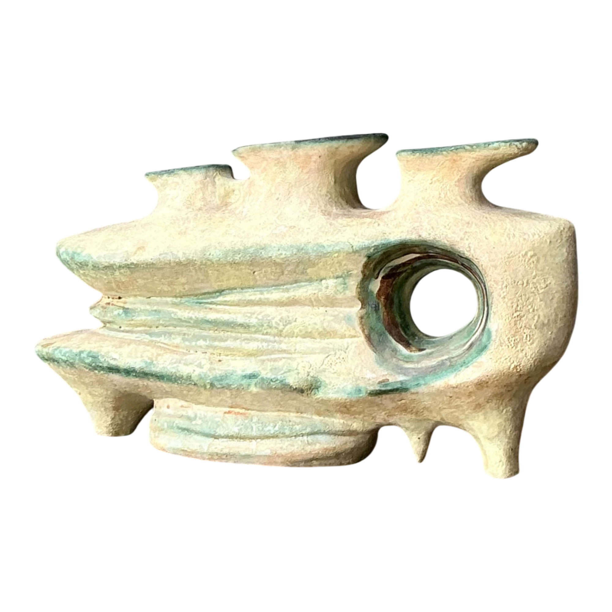 Vintage Organic Form Pottery Sculpture — additional photo 1