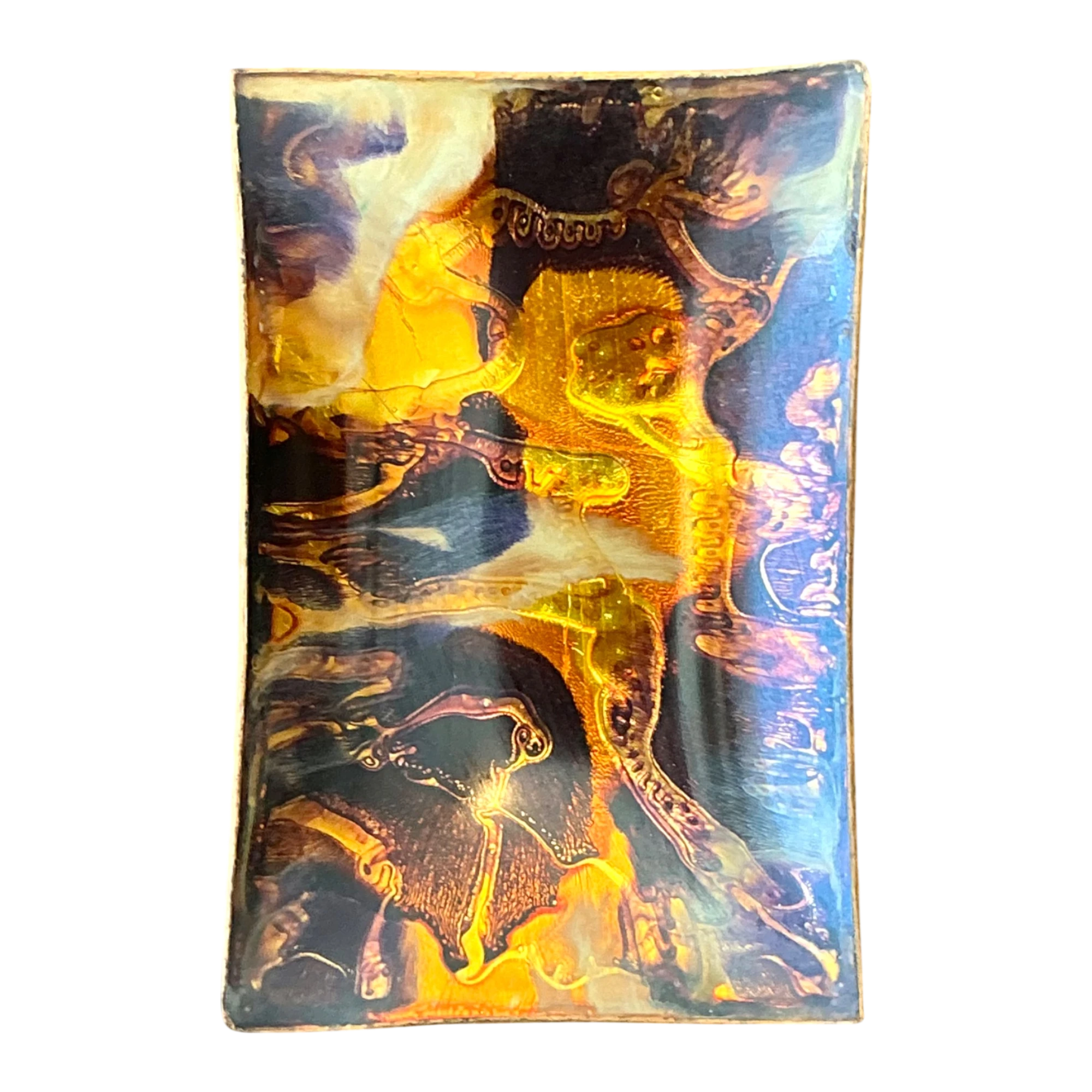 Vintage Multicolor Glass Decorative Tray