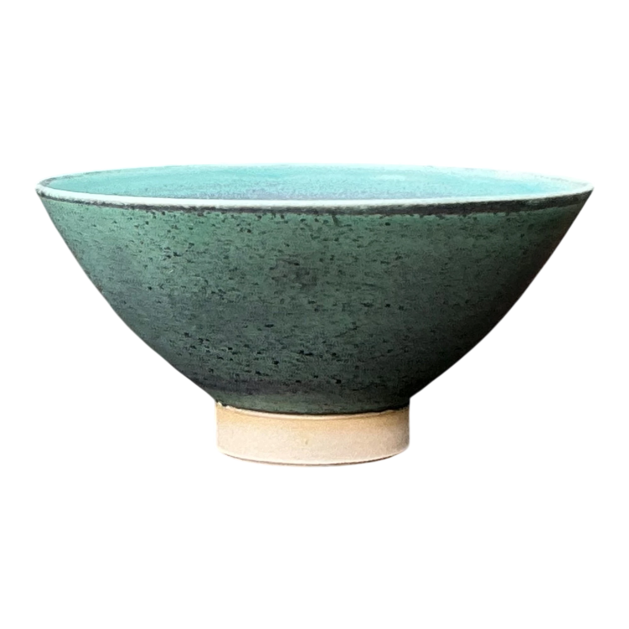 Handcrafted Speckled Green Ceramic Bowl — additional photo 1