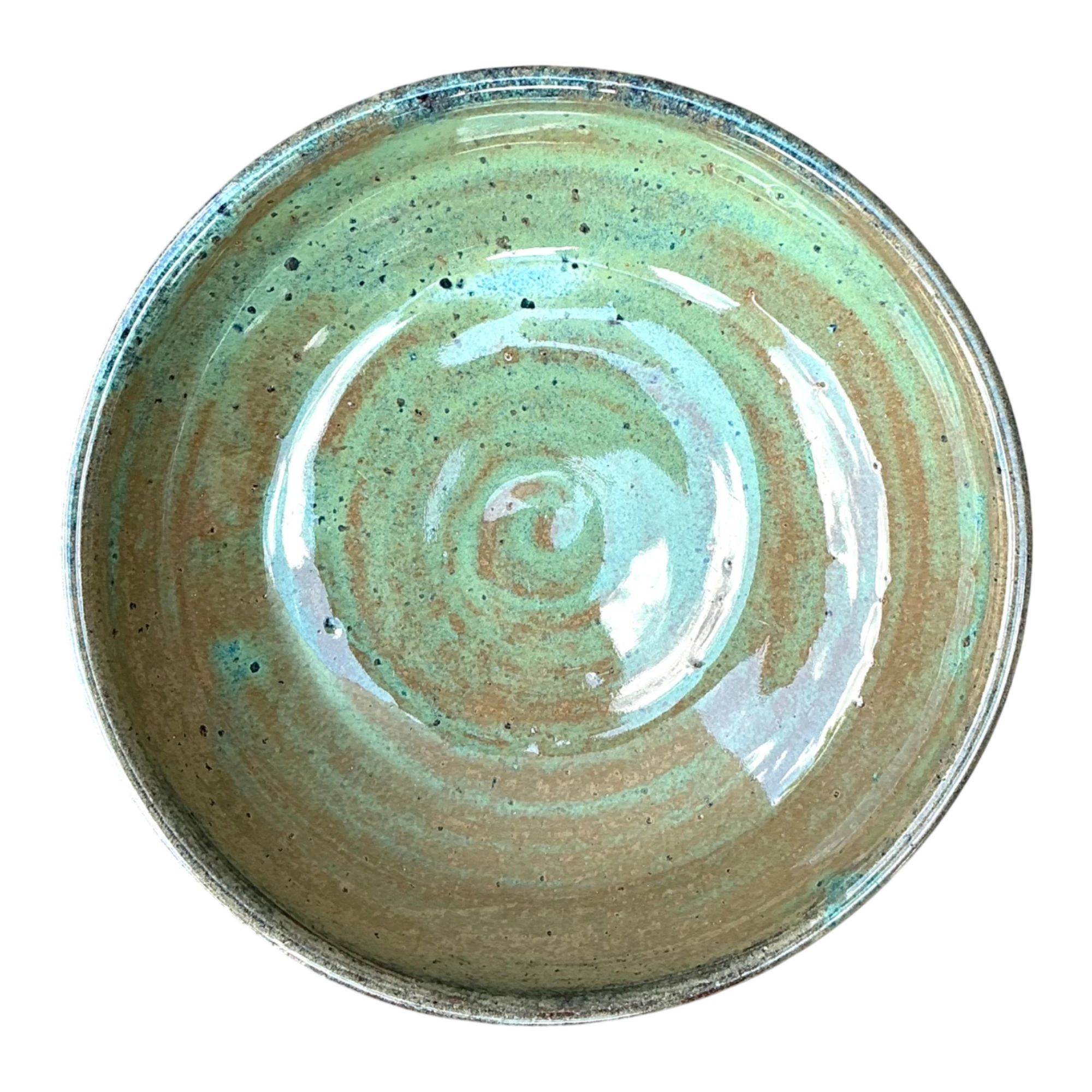 Handcrafted Speckled Green Ceramic Bowl — additional photo 1