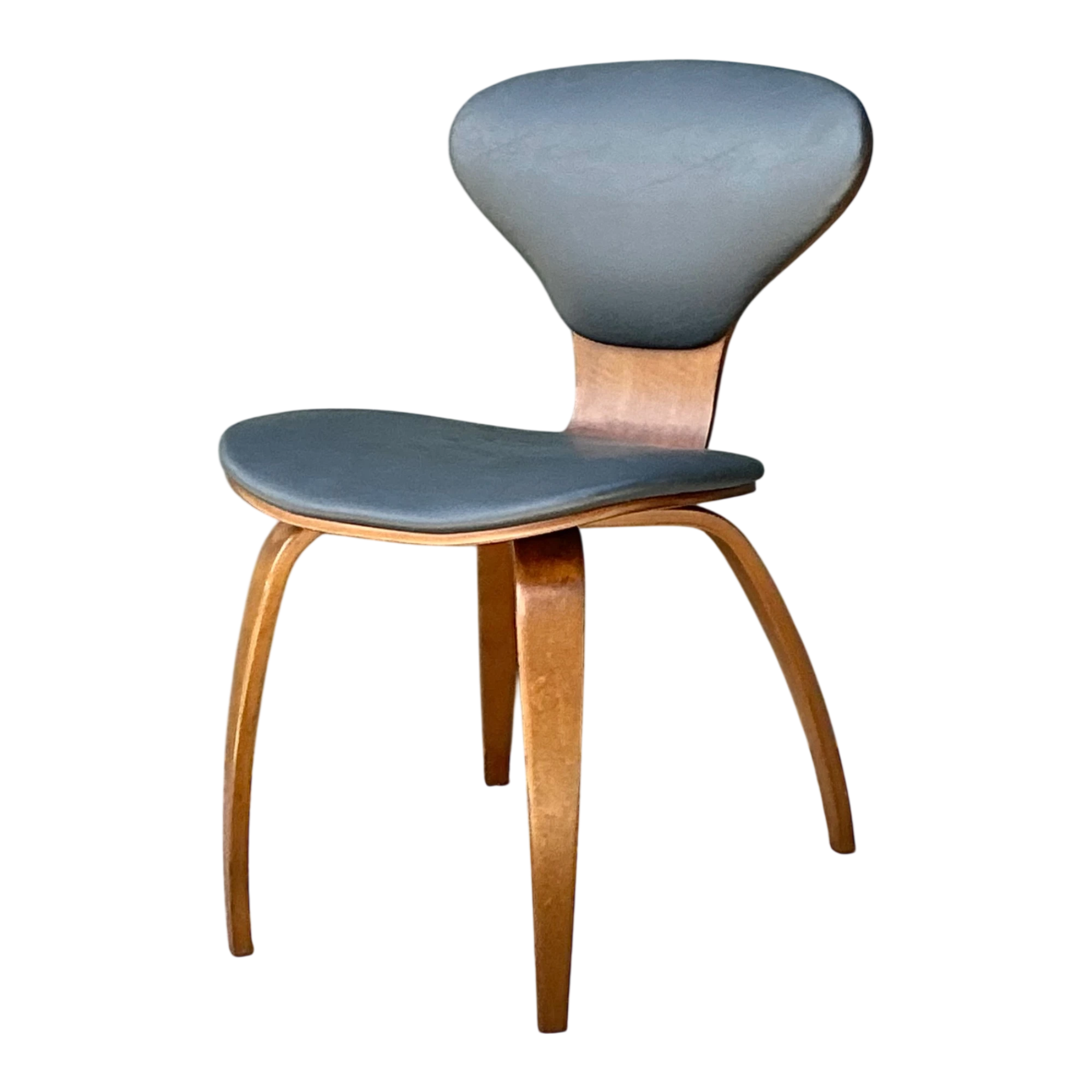 Vintage Wood and Leather Cherner Dining Chair — additional photo 1