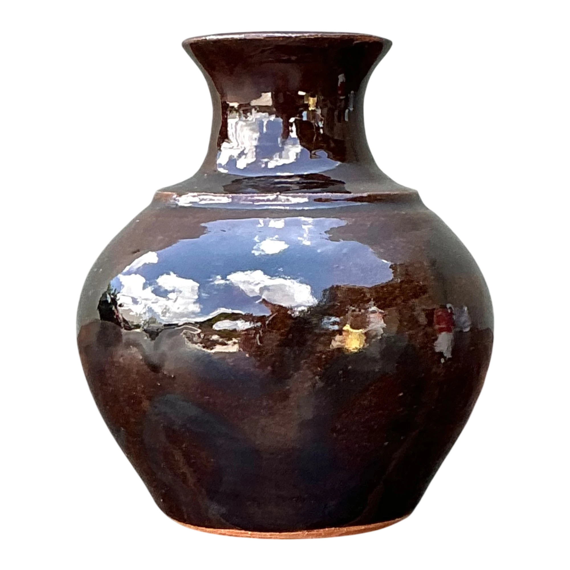 Solomon Signed Brown Ceramic Vase — additional photo 1