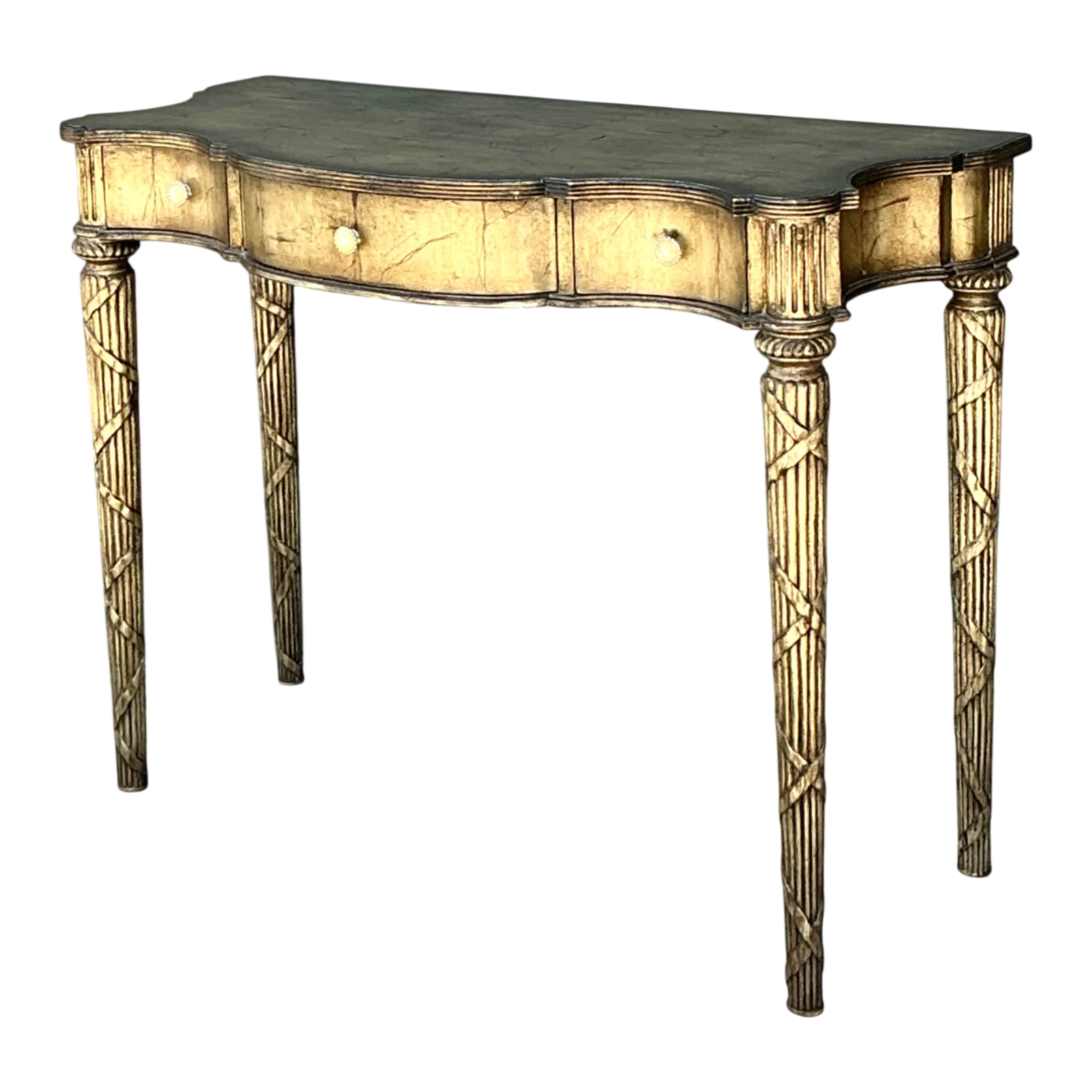Vintage Mainland Smith Gold Finish Wood Console Table — additional photo 1