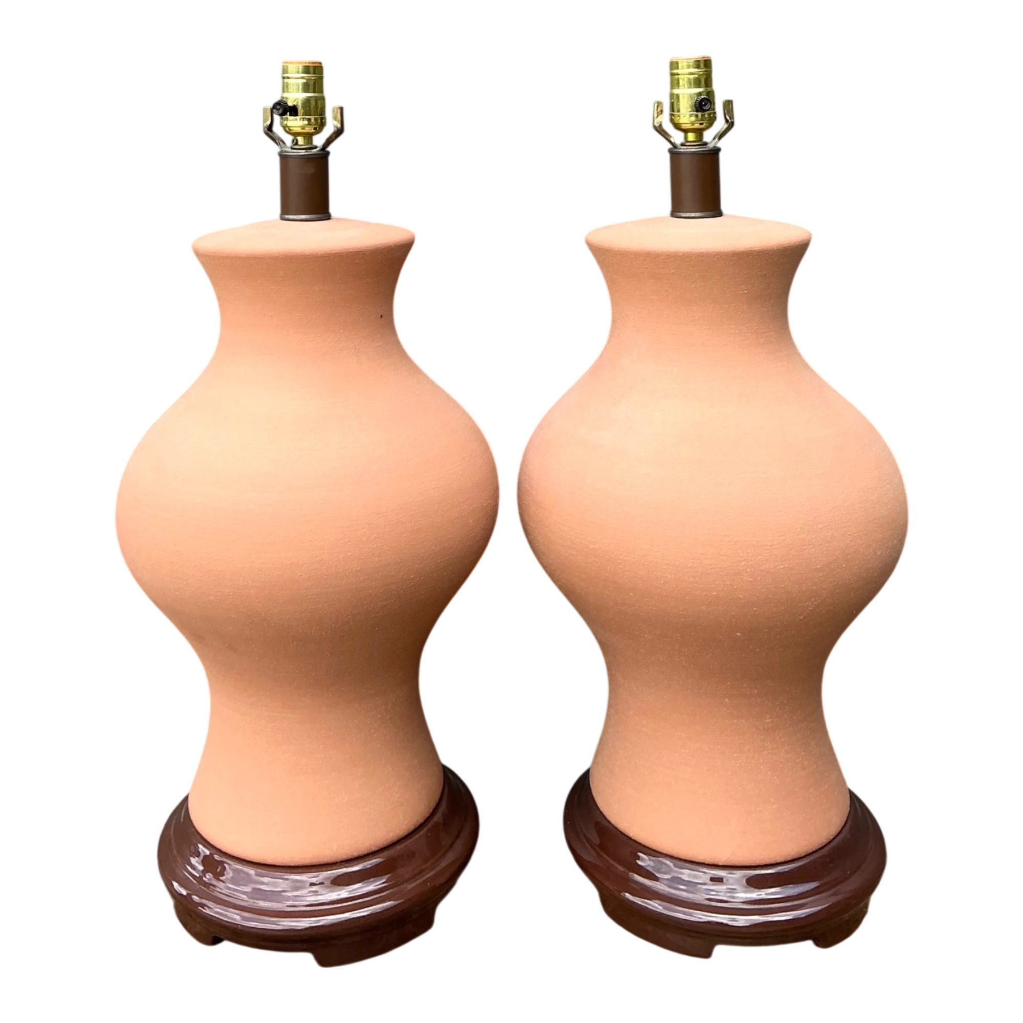 Vintage Terracotta Table Lamps - Pair — additional photo 1