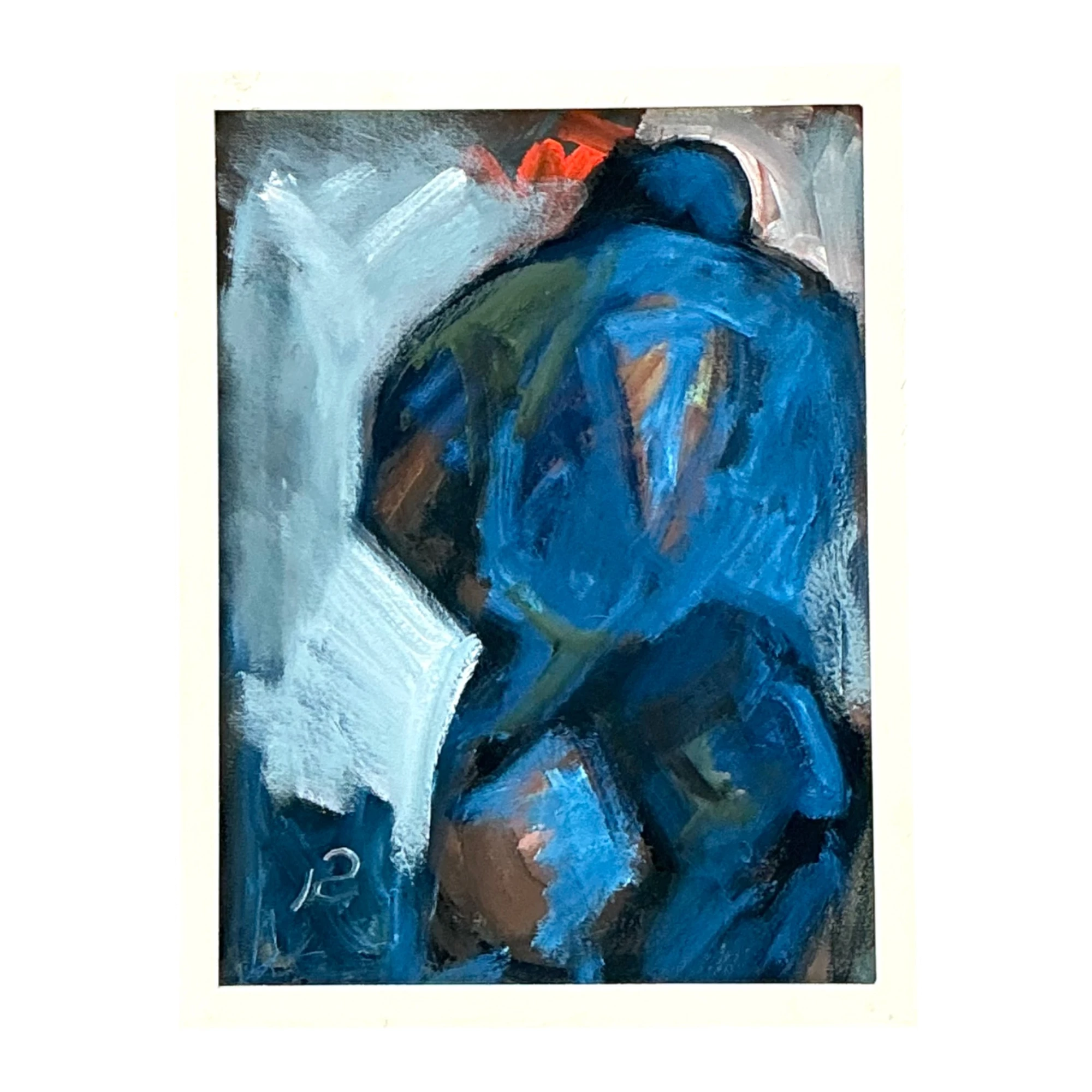 Abstract Blue Figurative Painting on Canvas — additional photo 1