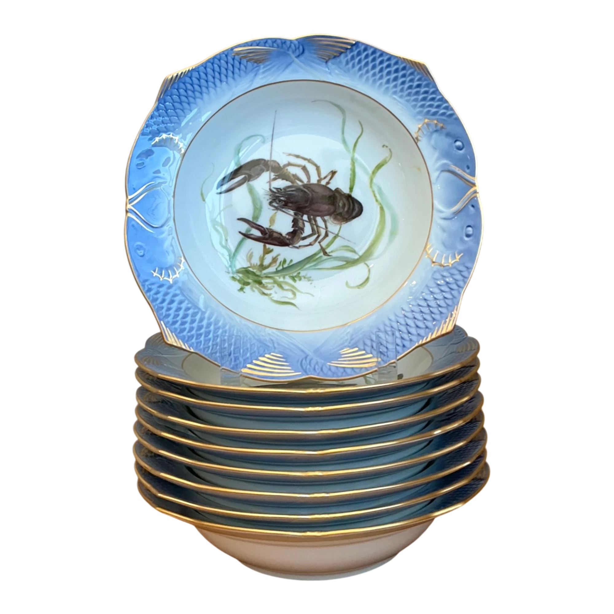 Vintage Royal Copenhagen Ichthyological Porcelain Fish Bowl - Set Of 8; — additional photo 1