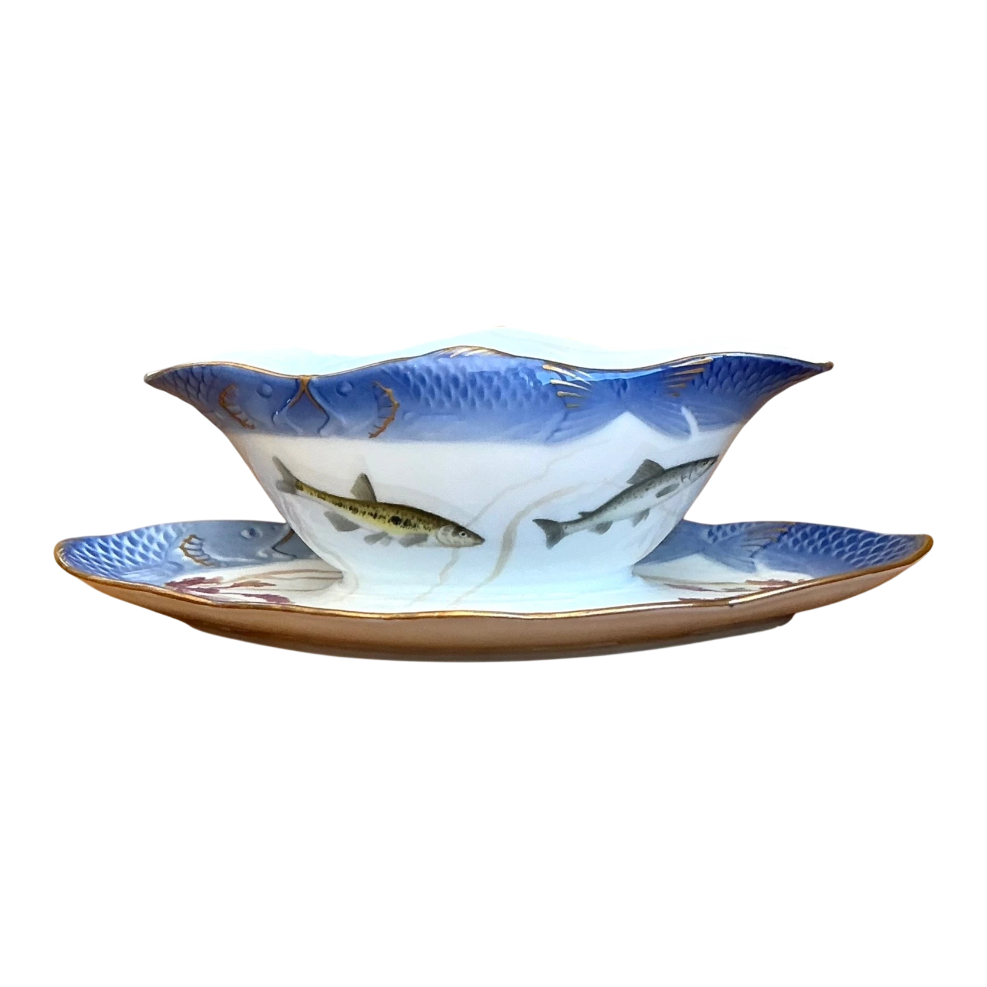Vintage Royal Copenhagen Ichthyological Porcelain Gravy Bowl — additional photo 1