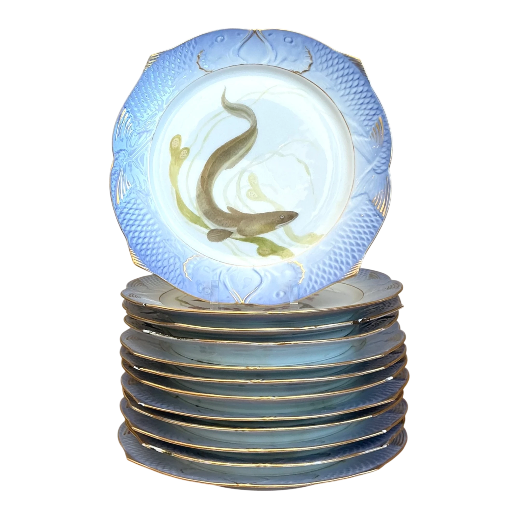 Vintage Royal Copenhagen Ichthyological Porcelain Plates - Set of 12 — additional photo 1