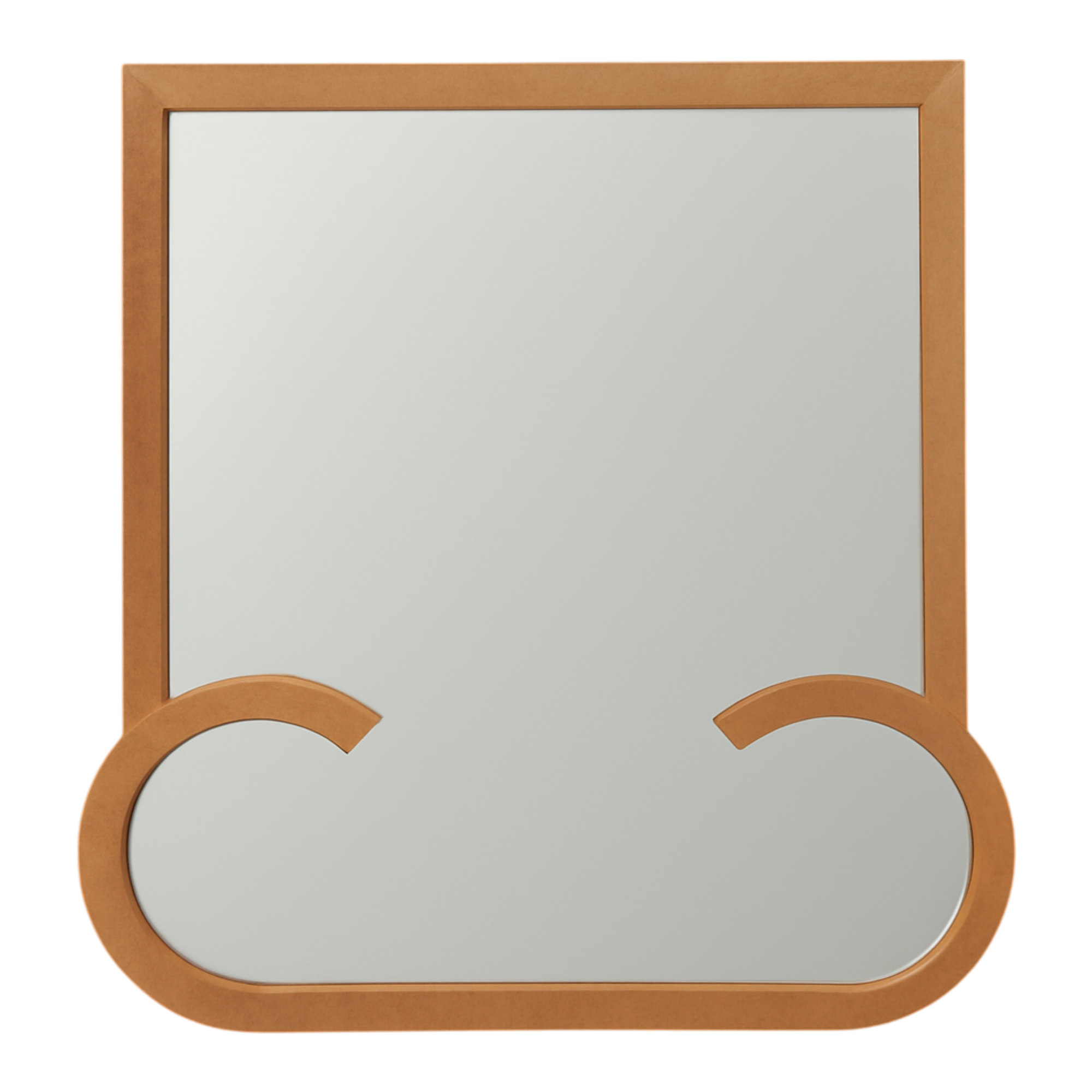 Vintage Grasscloth and Wood Wall Mirror — additional photo 1