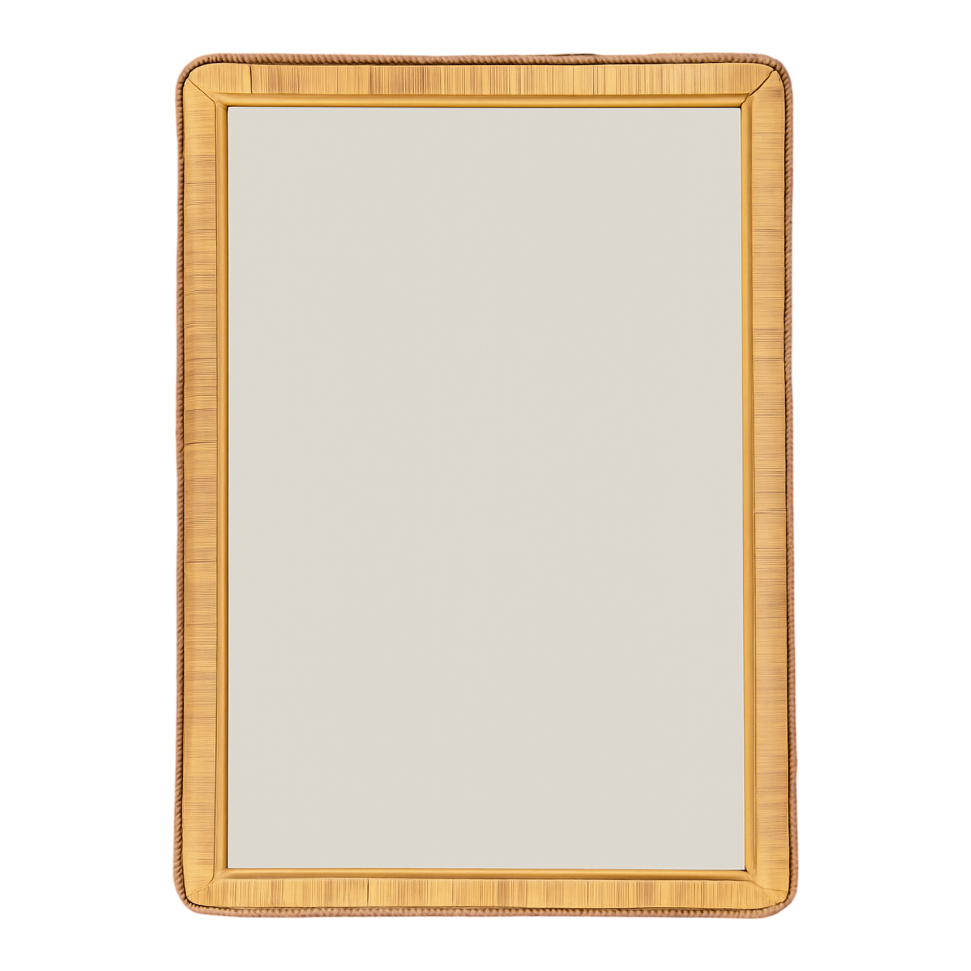 Vintage Woven Rattan Frame Mirror