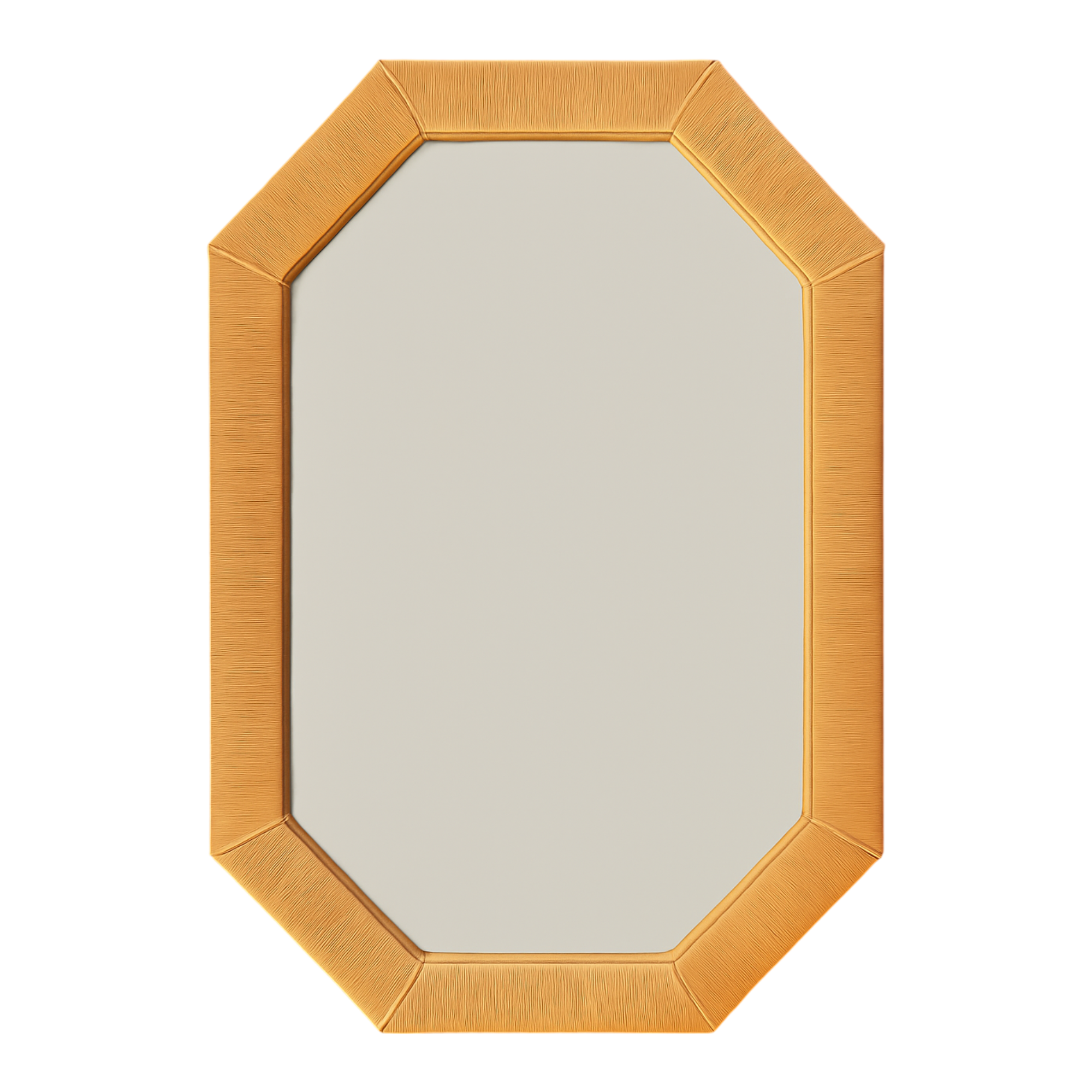 Vintage Octagonal Wrapped Rattan Frame Mirror