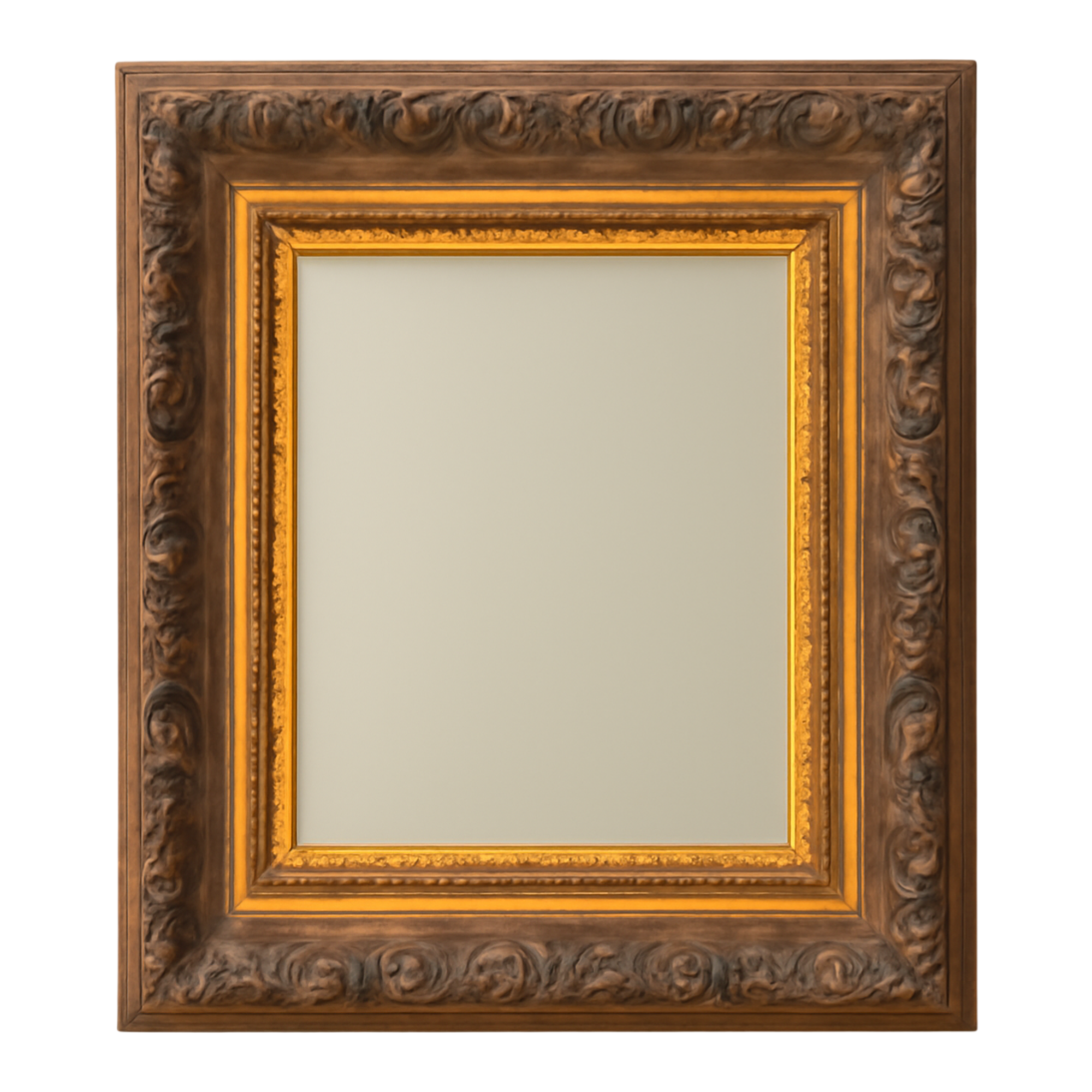 Vintage Ornate Gold and Wood Frame Mirror — additional photo 1