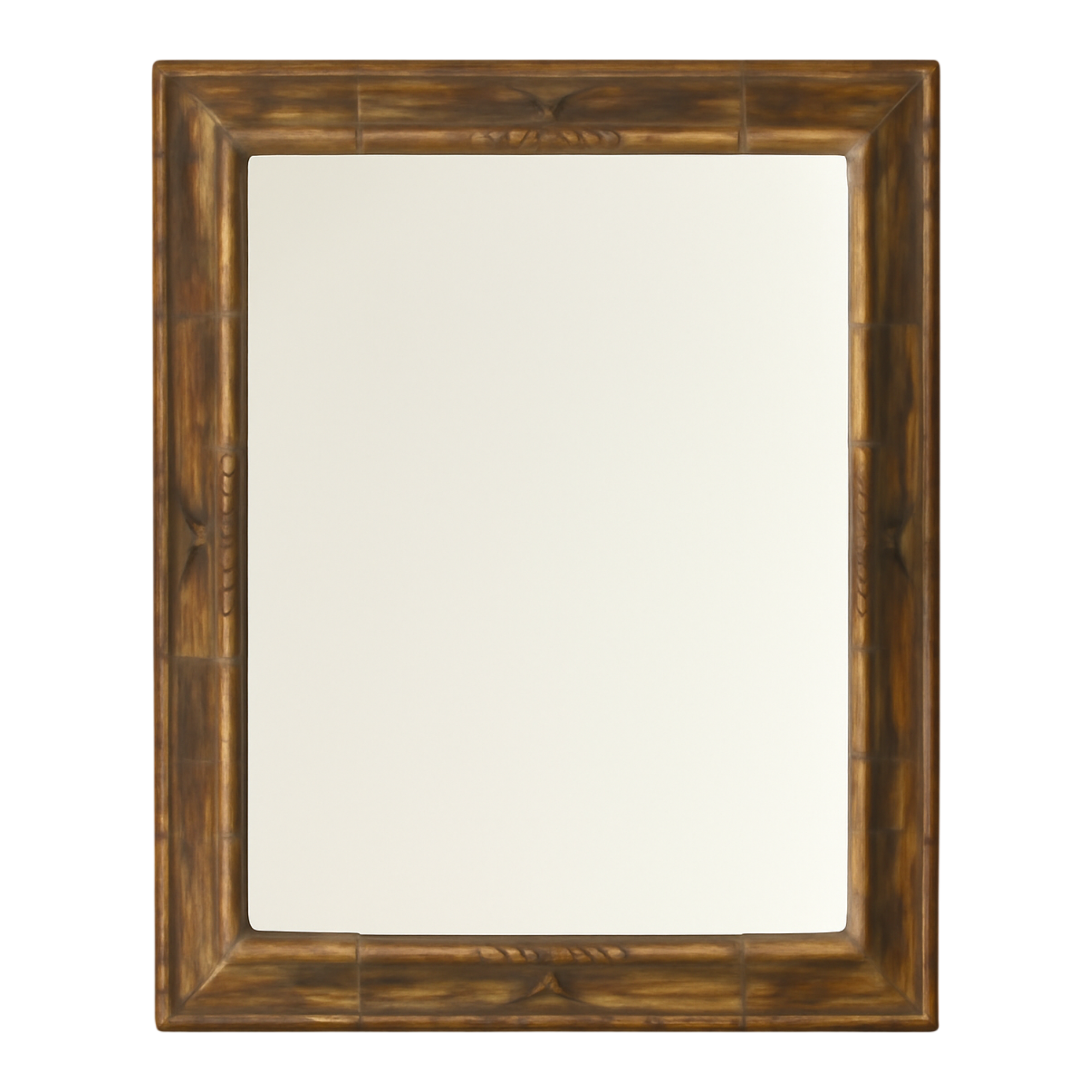 Vintage Art Nouveau Ornate Carved Wood Mirror — additional photo 1