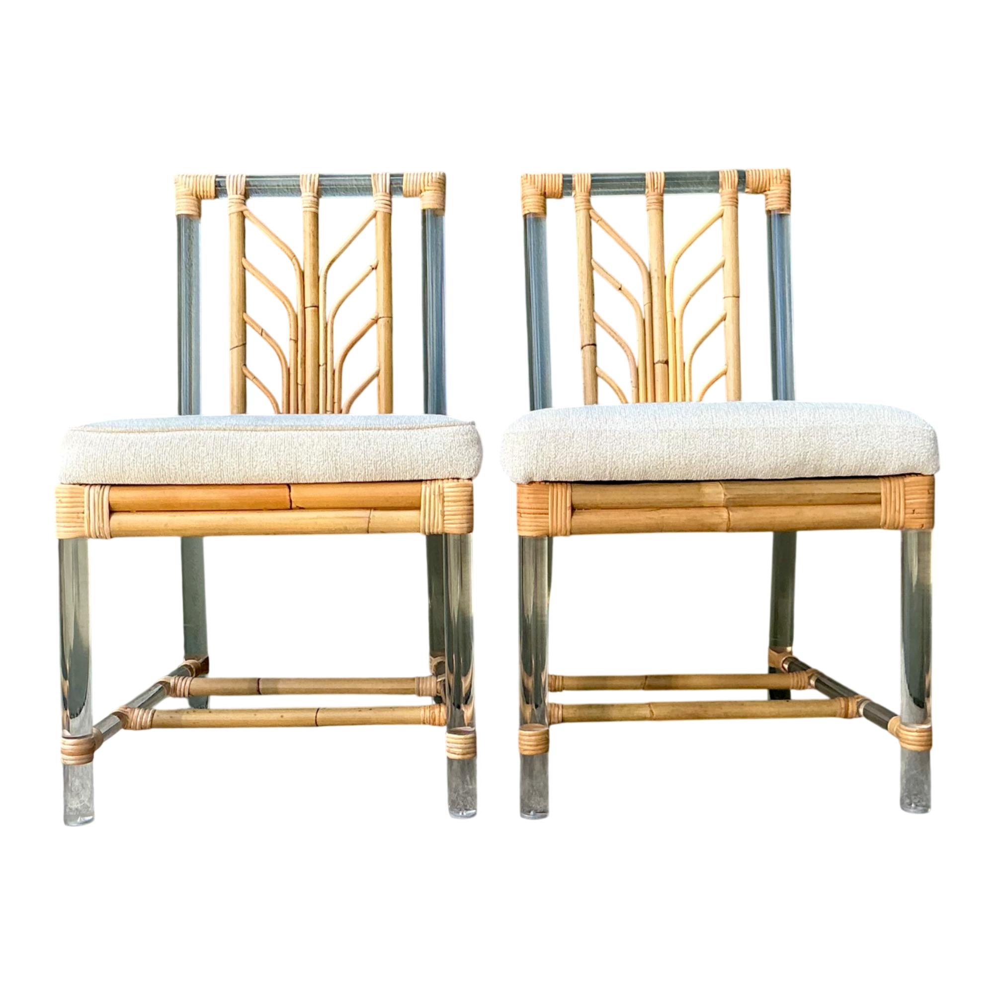 Selamat Rattan and Lucite Side Chairs - Pair — additional photo 1
