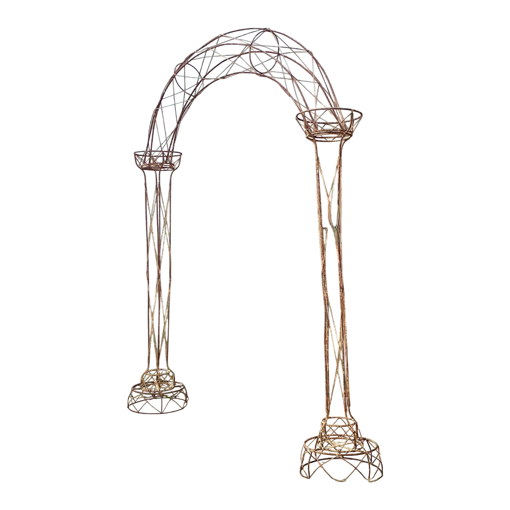Vintage Patinated Wire Frame Garden Arch