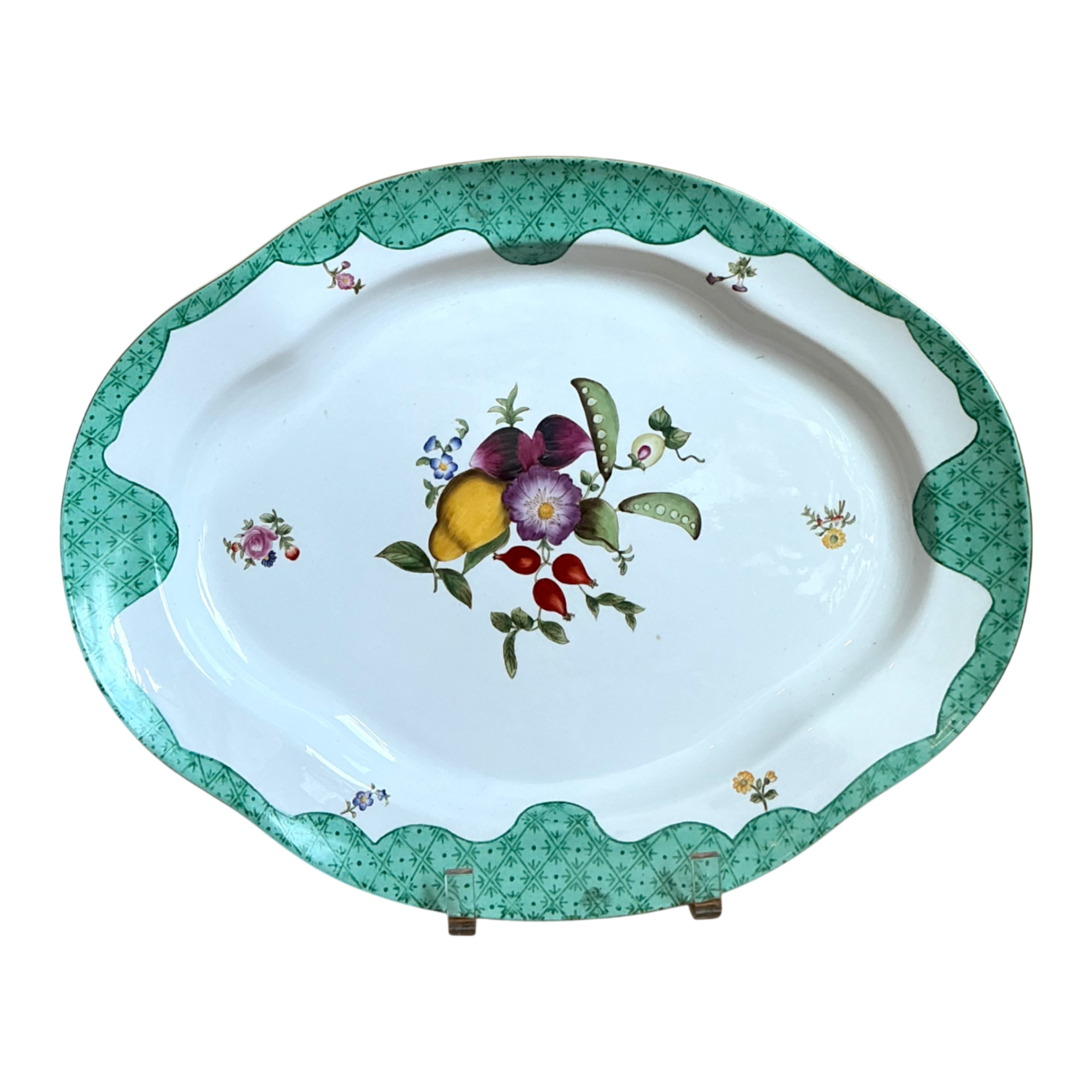 Vintage Chelsea House Hand Painted Floral Porcelain Platter — additional photo 1