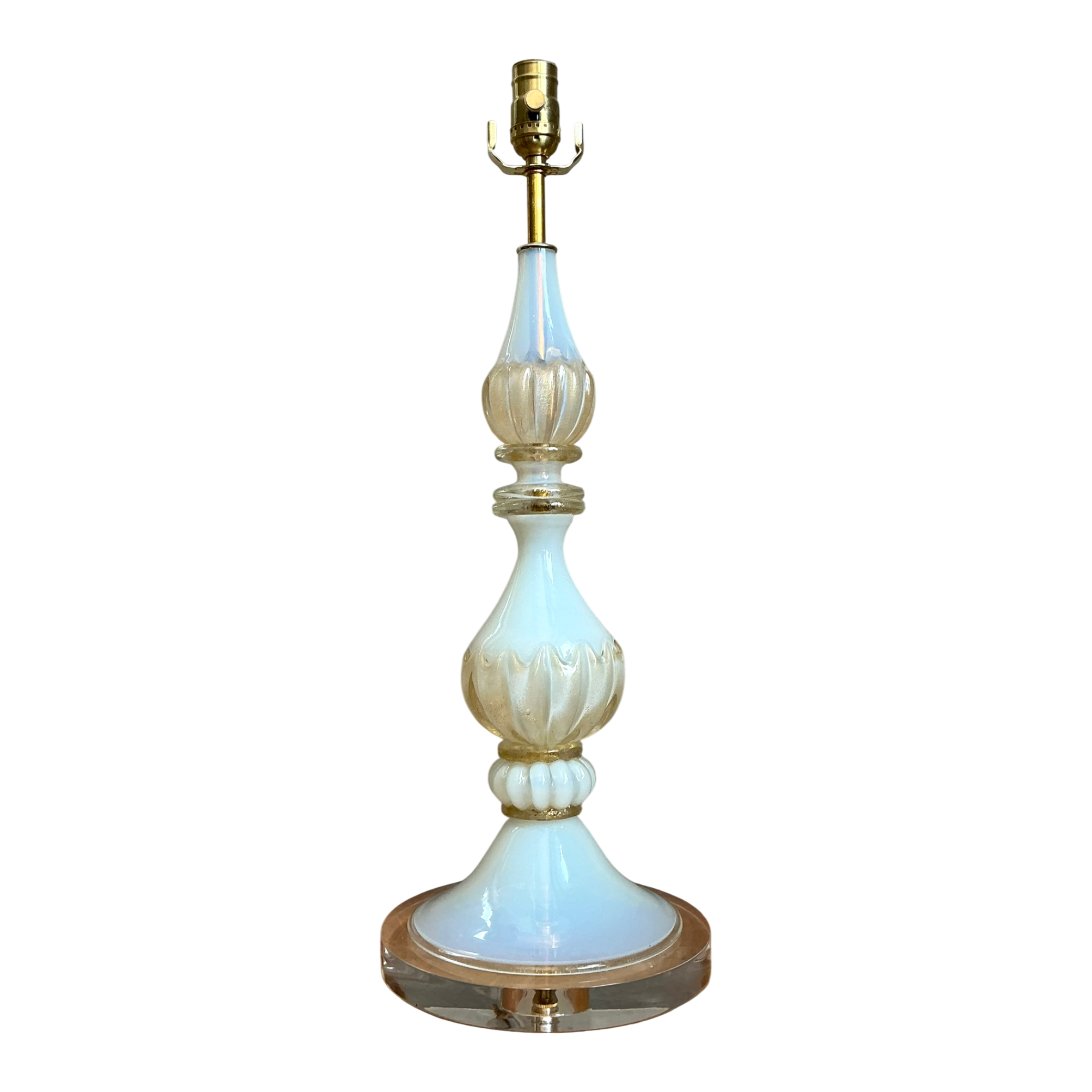 Vintage Murano Opalescent Glass and Lucite Table Lamp — additional photo 1