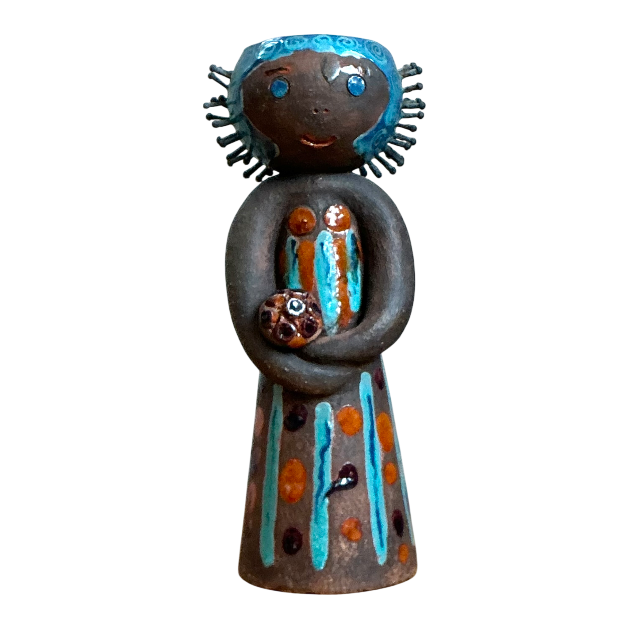 Vintage Hand Painted Ceramic Figurine Candlestick — additional photo 1