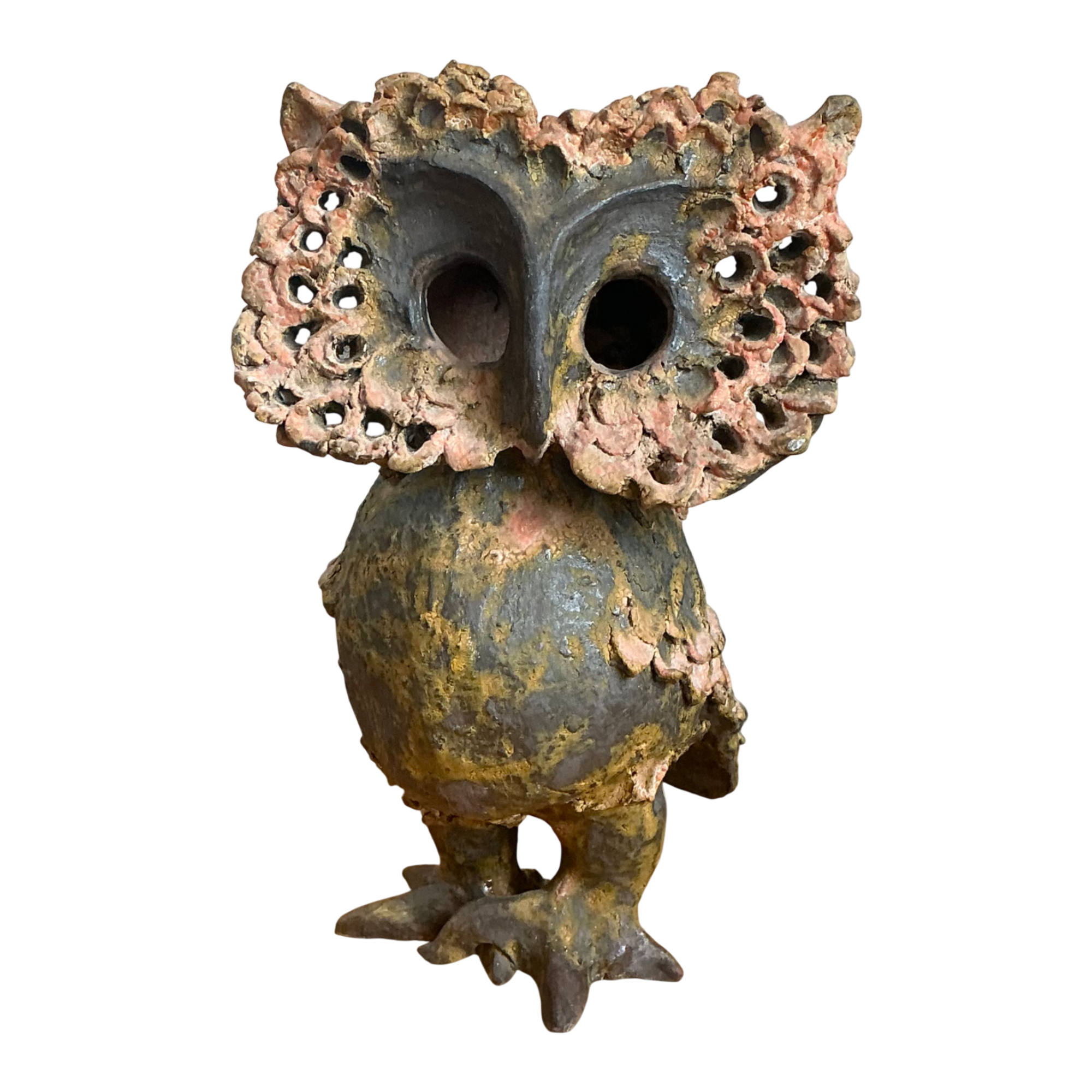 Vintage Handcrafted Ceramic Owl Sculpture — additional photo 1