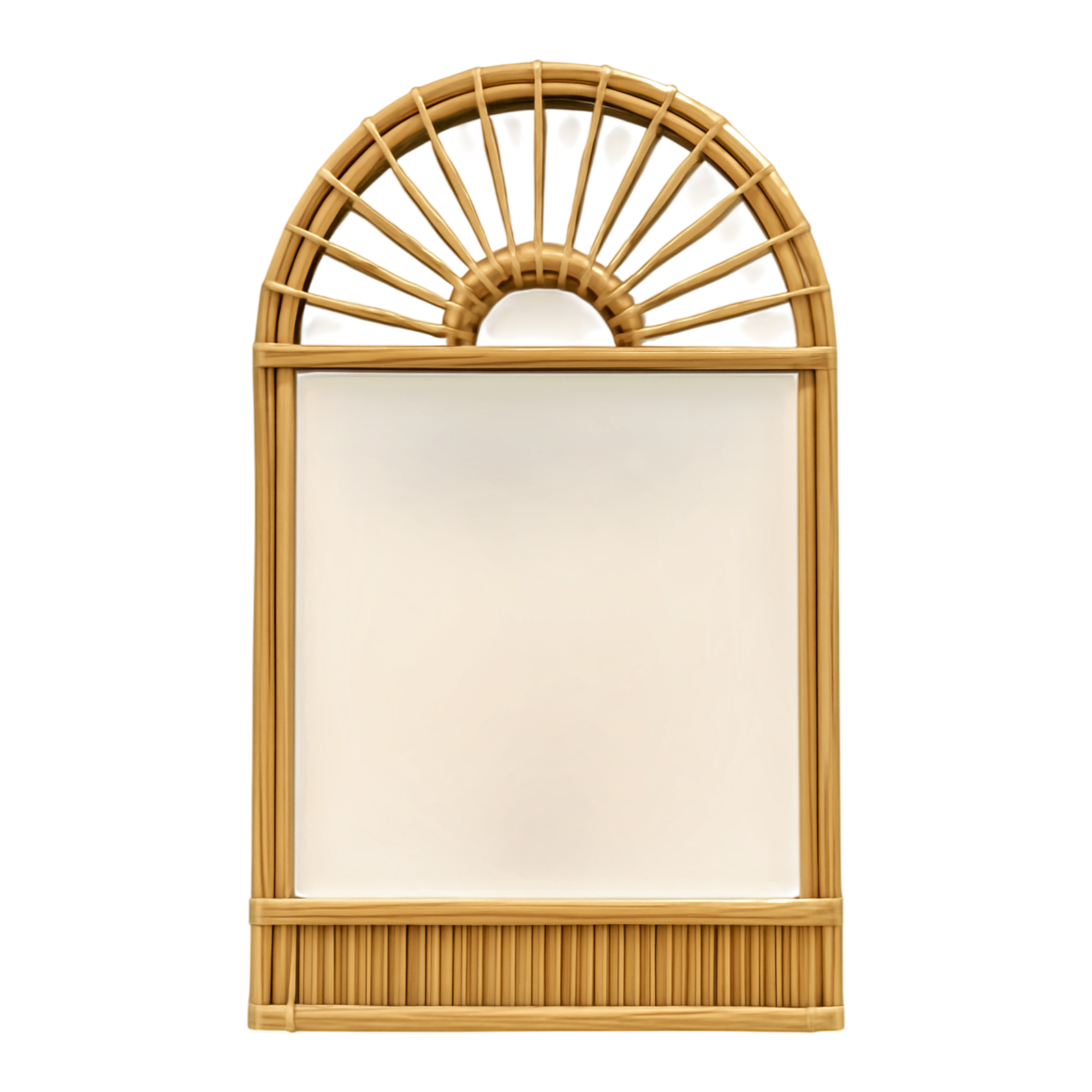 Vintage Boho Arched Rattan Mirror — additional photo 1
