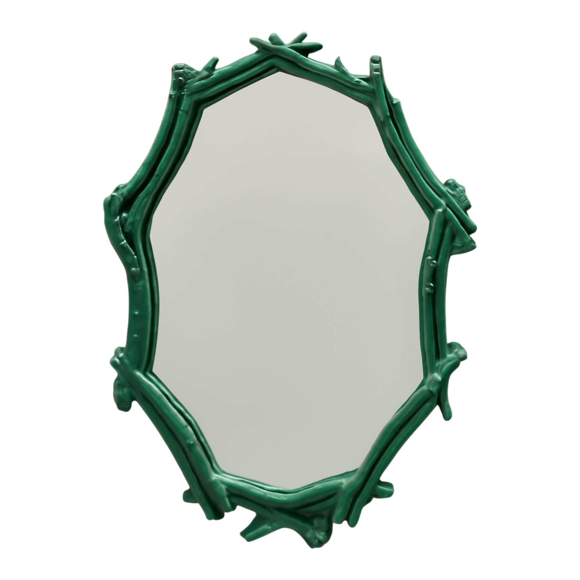Vintage Green Painted Twig Mirror — additional photo 1