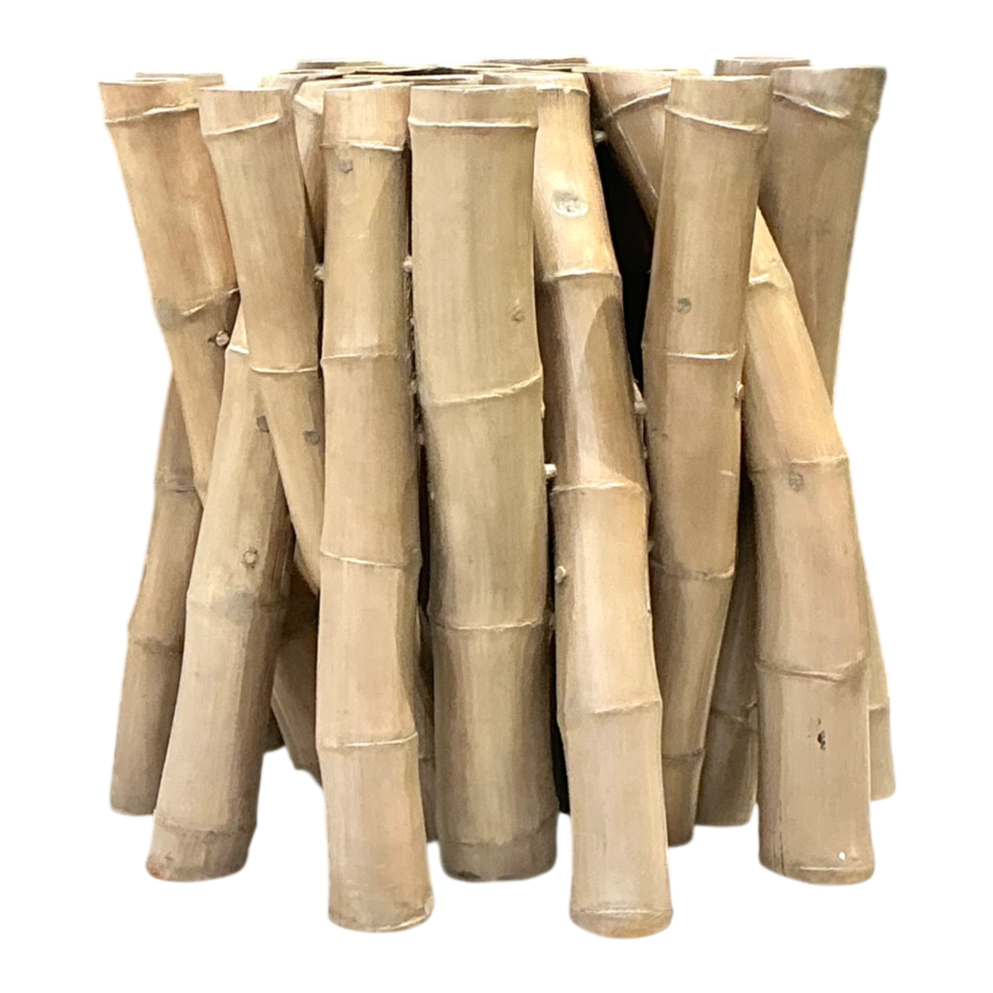 Vintage Budji Twisted Bamboo Dining Table Pedestal — additional photo 1