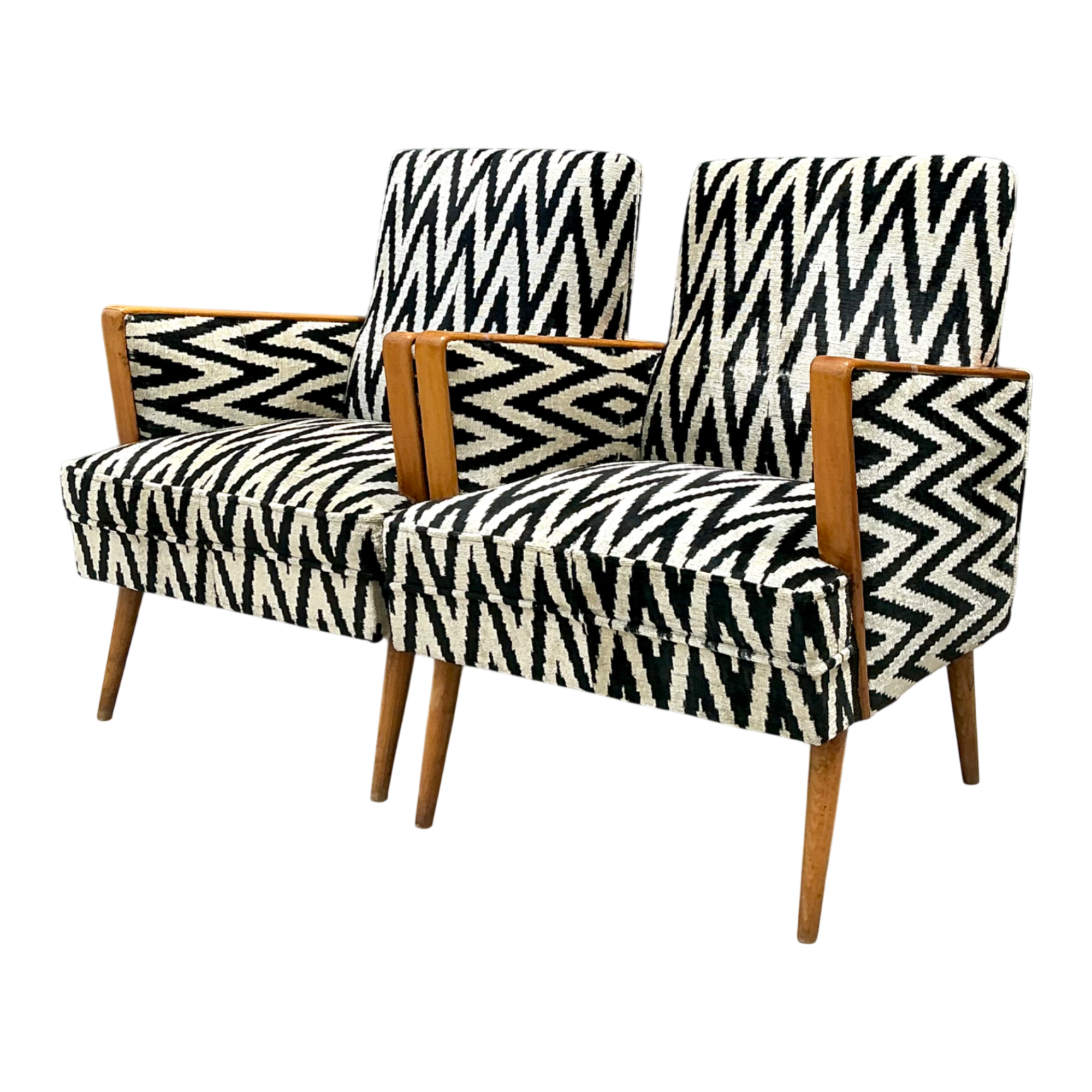Vintage MCM Chevron Lounge Chairs - A Pair — additional photo 1