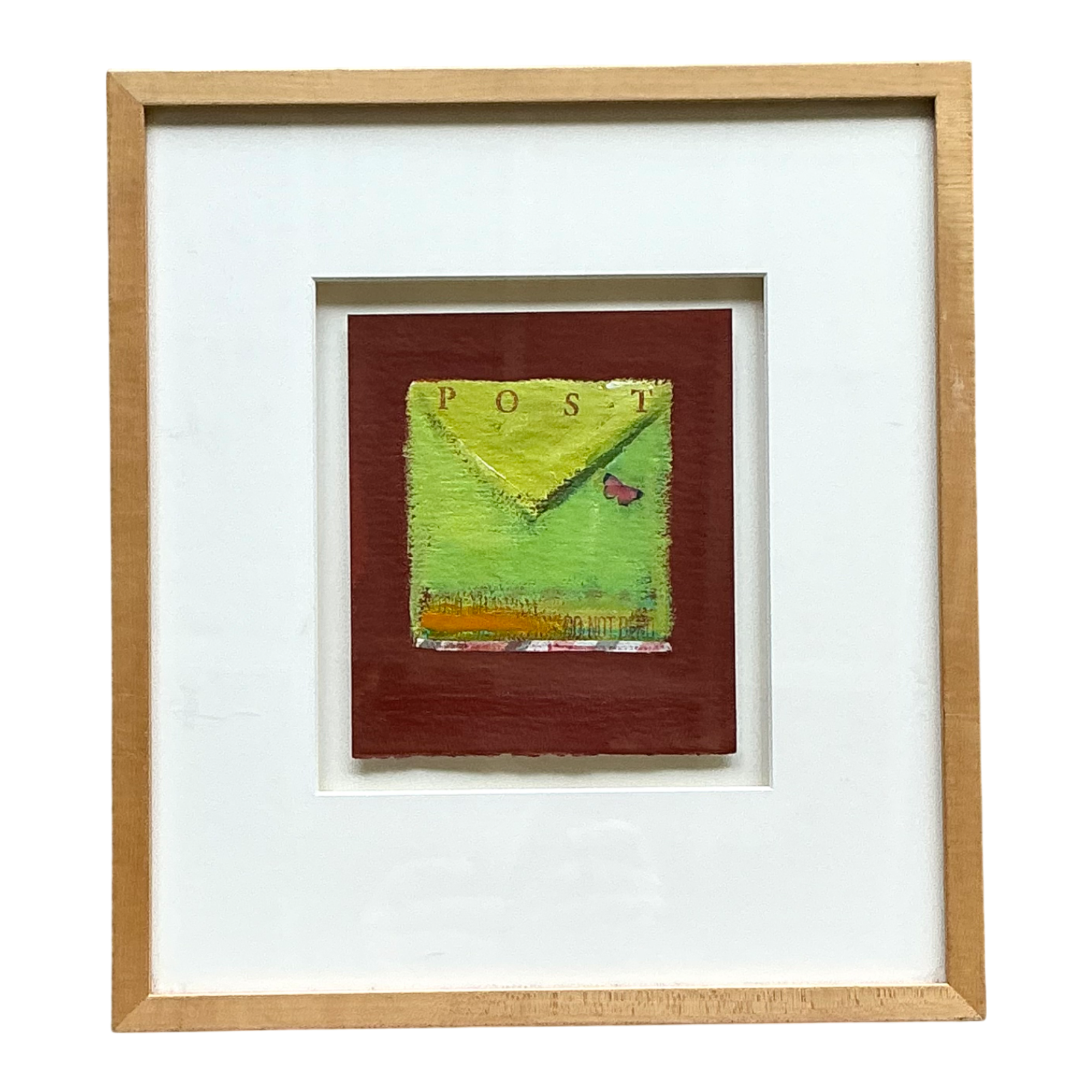 Framed Abstract Mixed Media Postal Design Art
