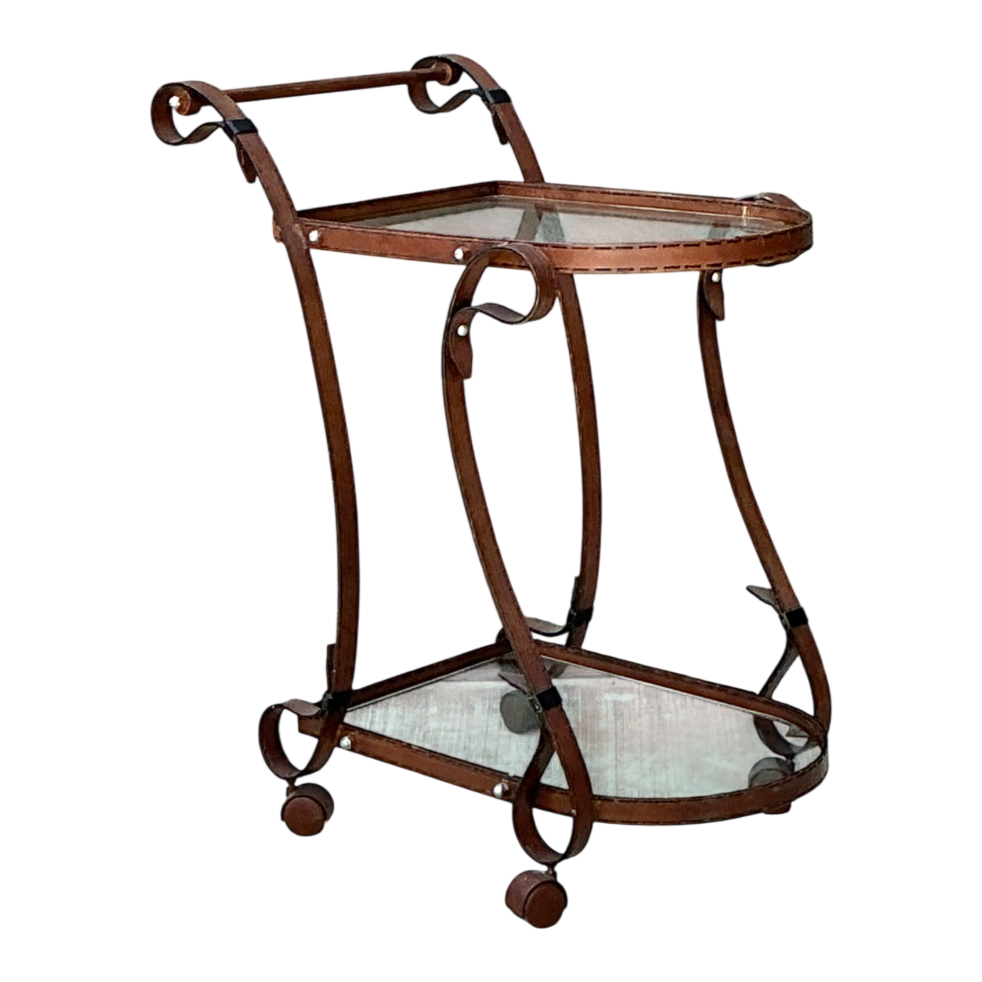 Vintage Glass and Metal Bar Cart