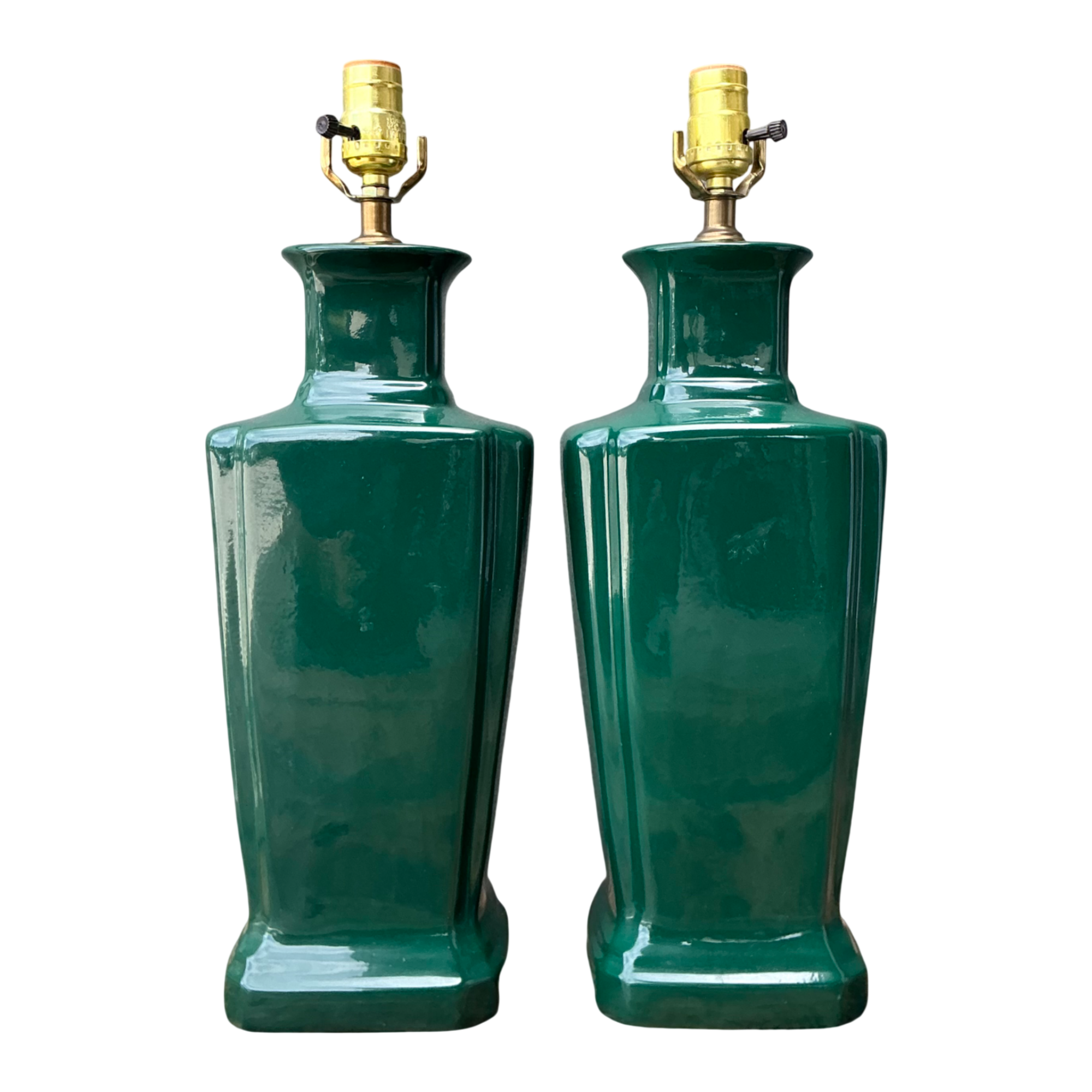 Vintage Glazed Ceramic Table Lamps - Pair — additional photo 1