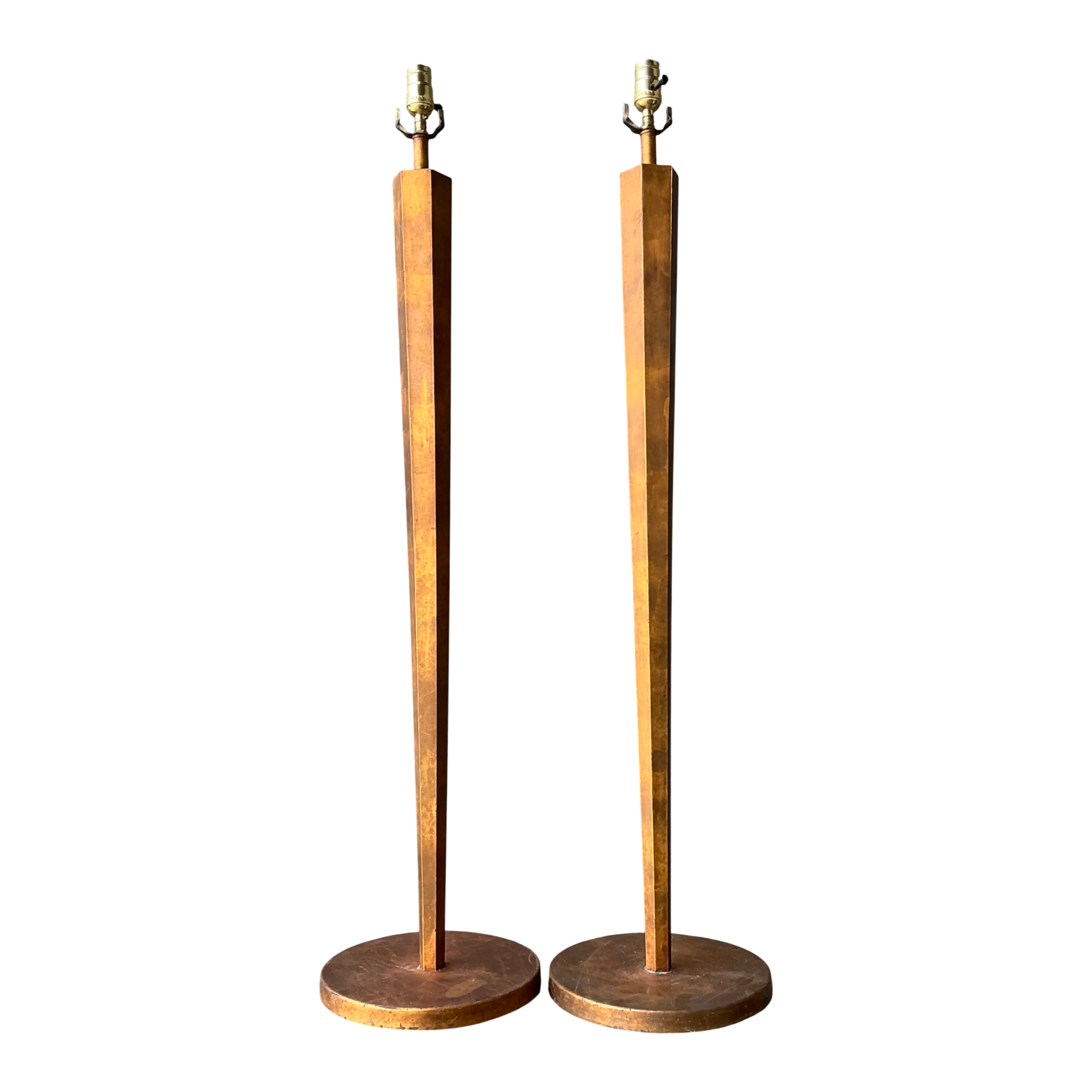 Vintage Patinated Metal Floor Lamps - Pair — additional photo 1