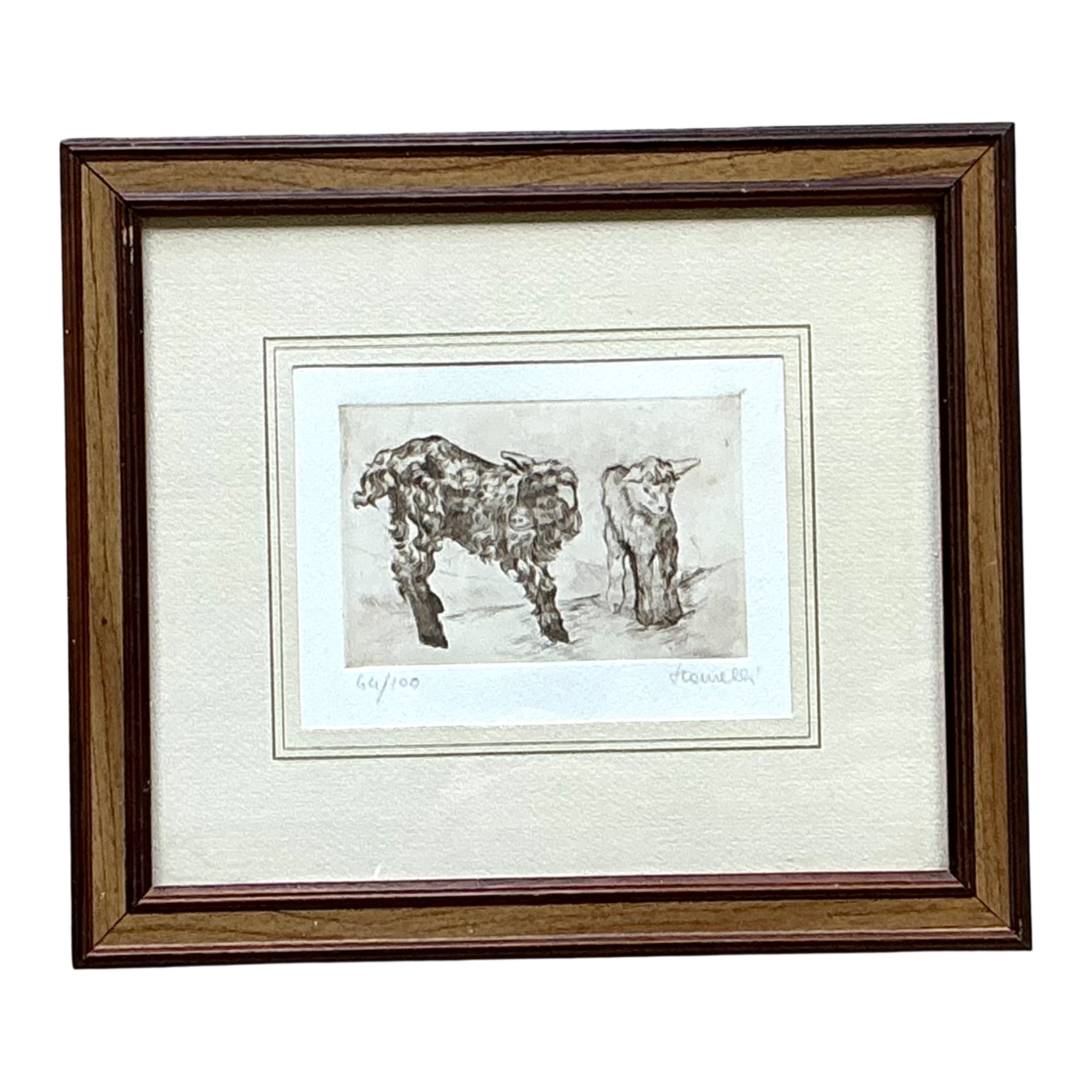Framed Figurative Animal Etching — additional photo 1