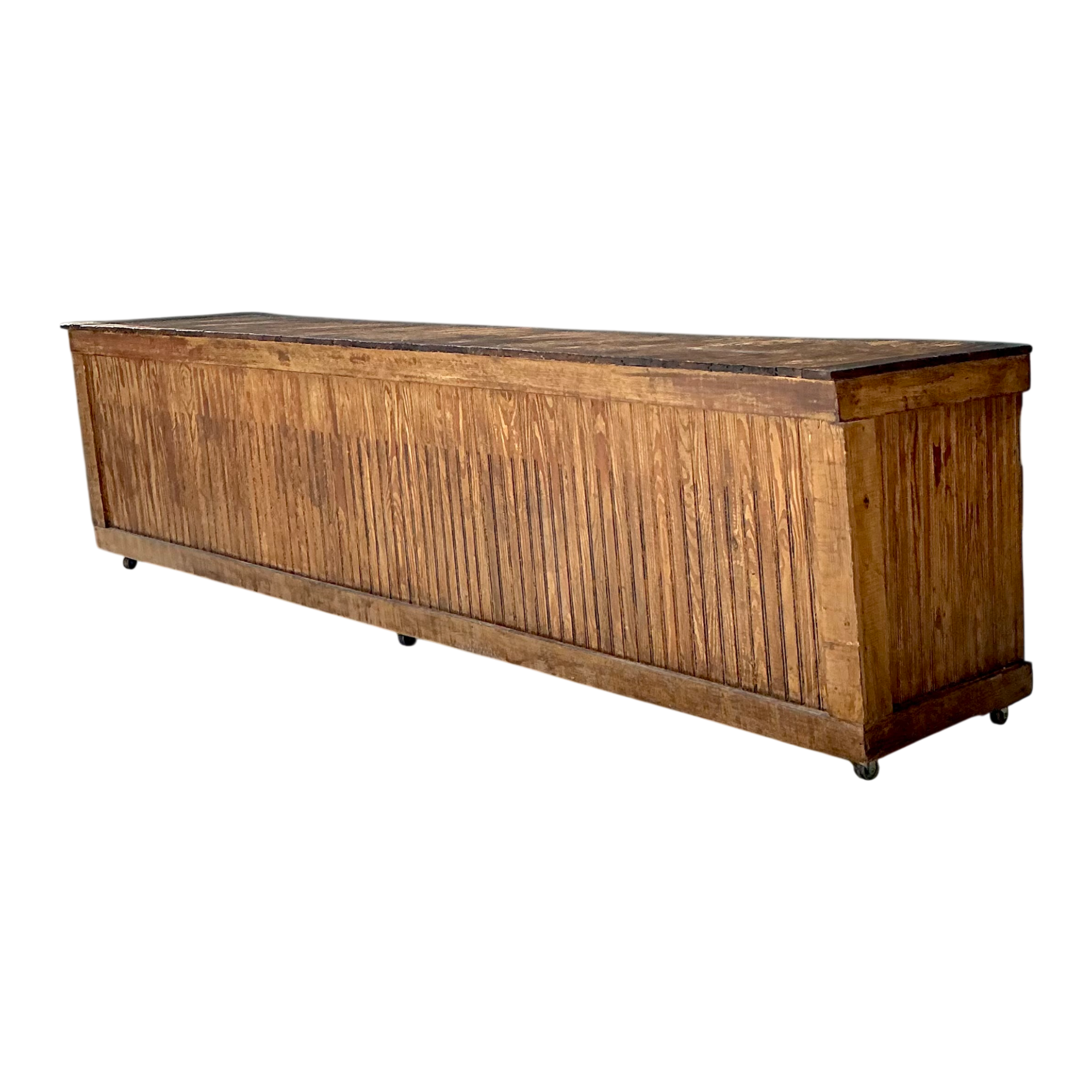 Vintage Wood Industrial Long Counter — additional photo 1