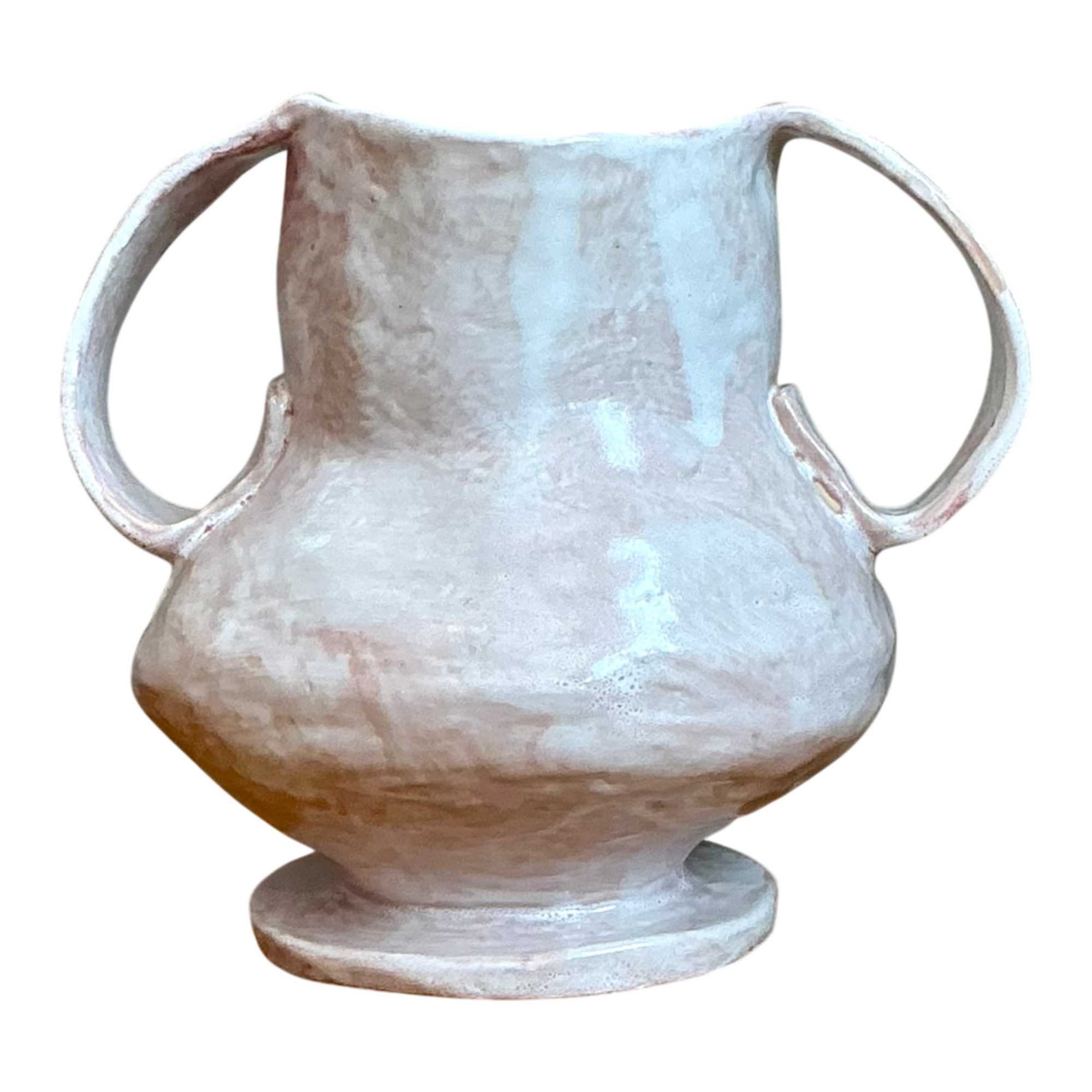 Vintage Ceramic Biomorphic Double Handle Vase — additional photo 1