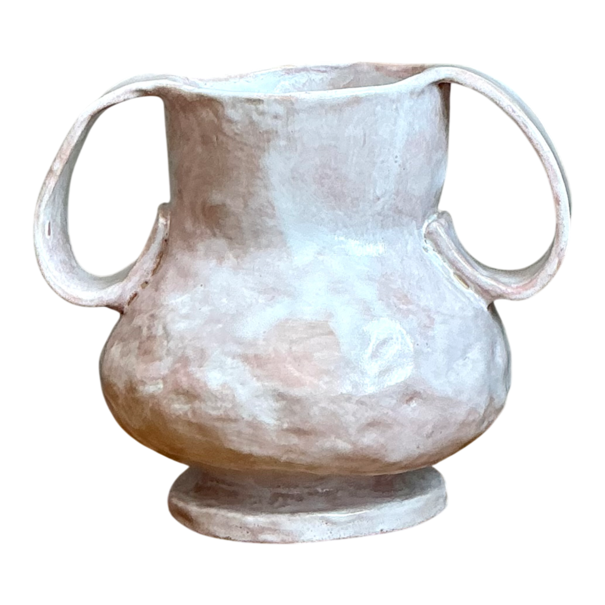 Vintage Biomorphic Ceramic Double Handle Vase — additional photo 1