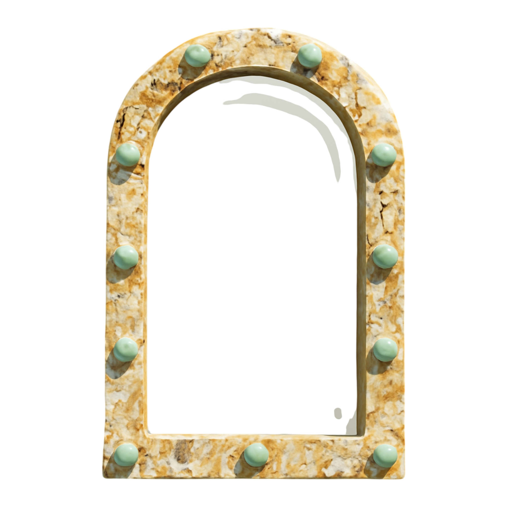 Vintage Italian Scagliola Pigmented Plaster Arched Wall Mirror — additional photo 1