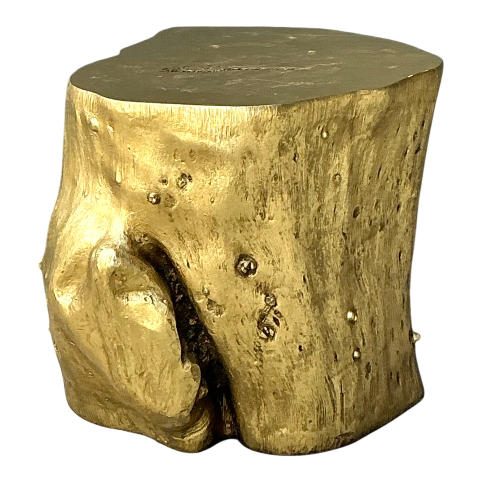 Vintage Gold Tree Trunk Side Table