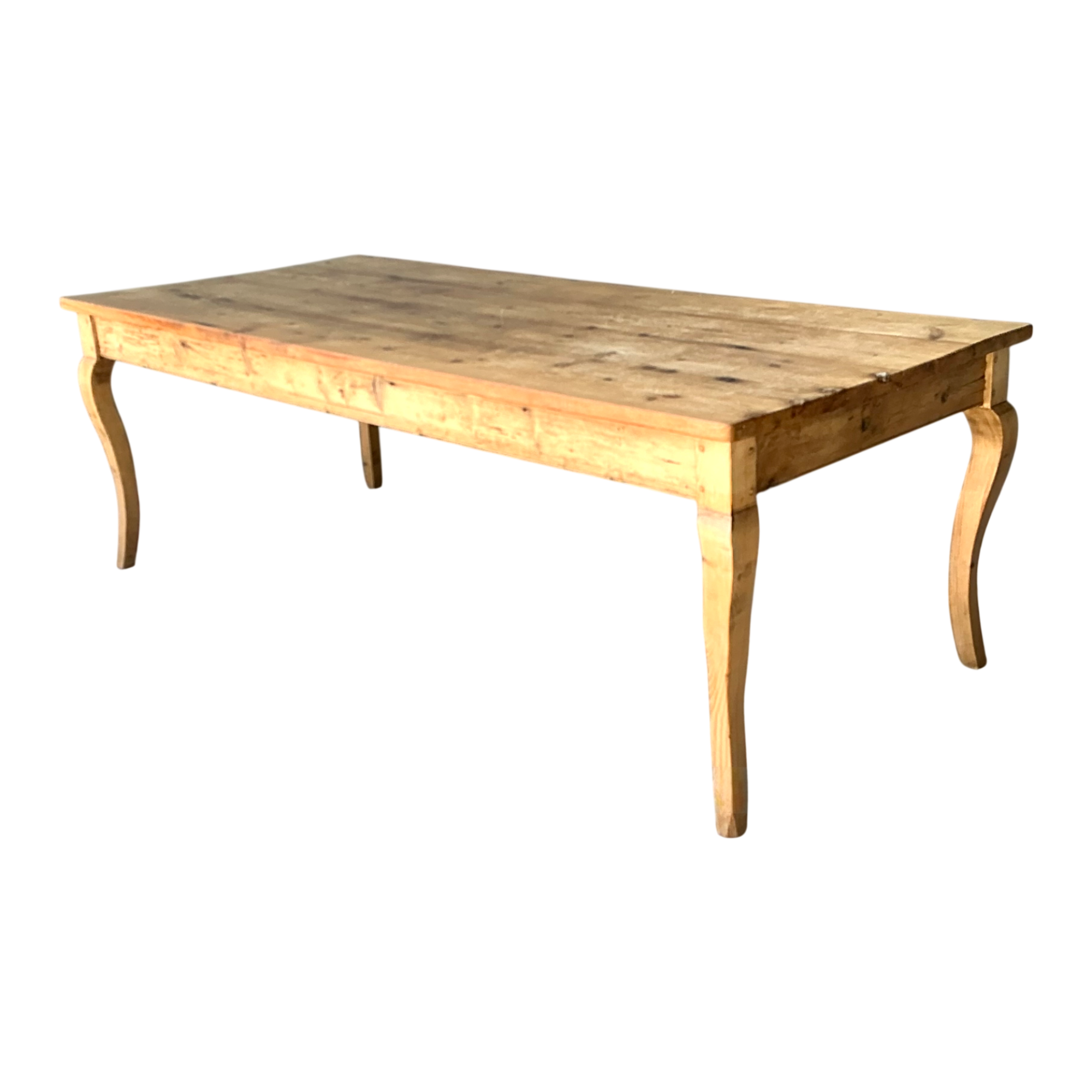 Vintage Rustic Pine Plank Farm Table