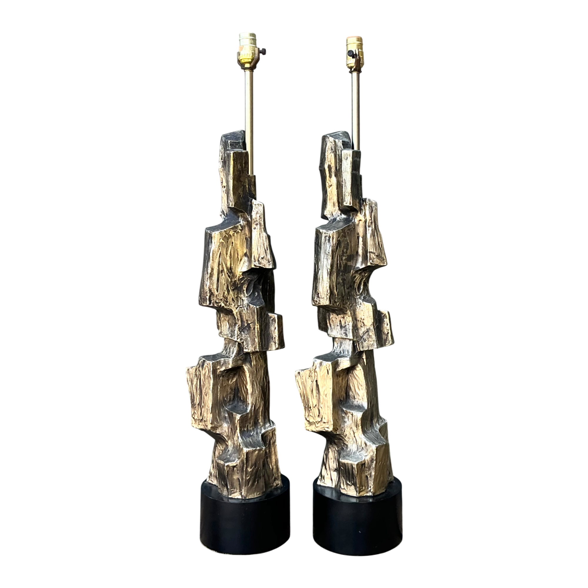 Vintage Brutalist Richard Barr For Laurel Lamps - Pair