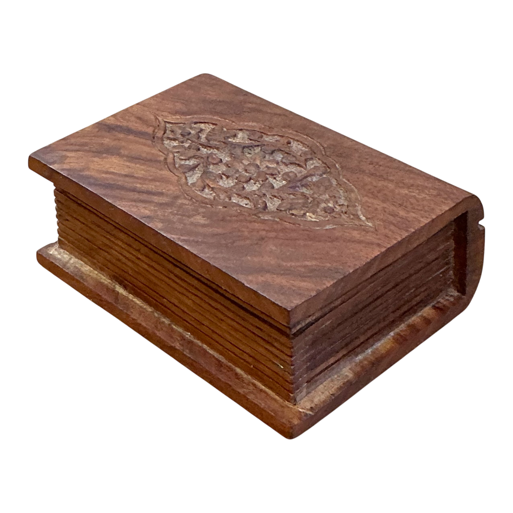 Vintage Carved Wood Trinket Box