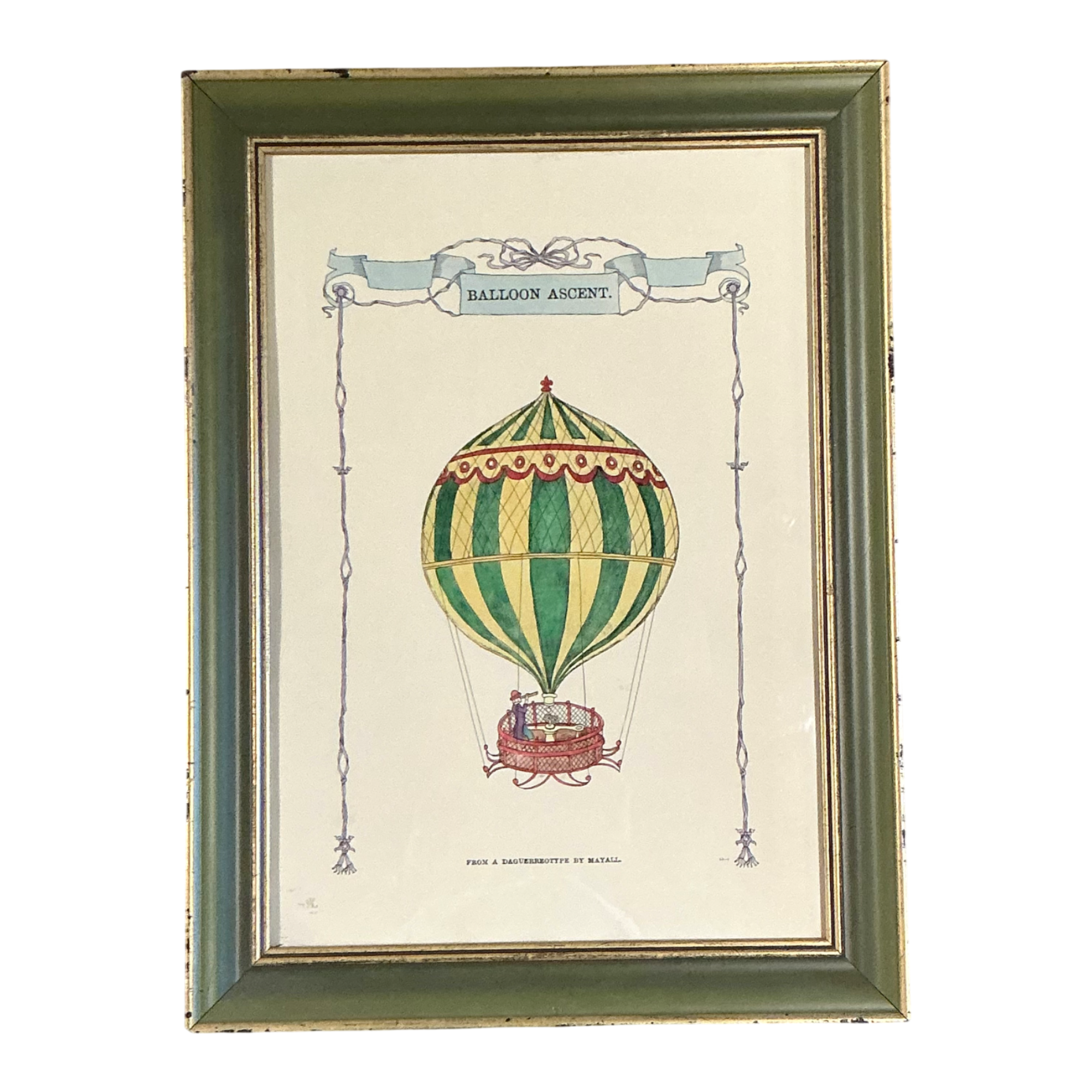 Vintage Framed Hot Air Balloon Print