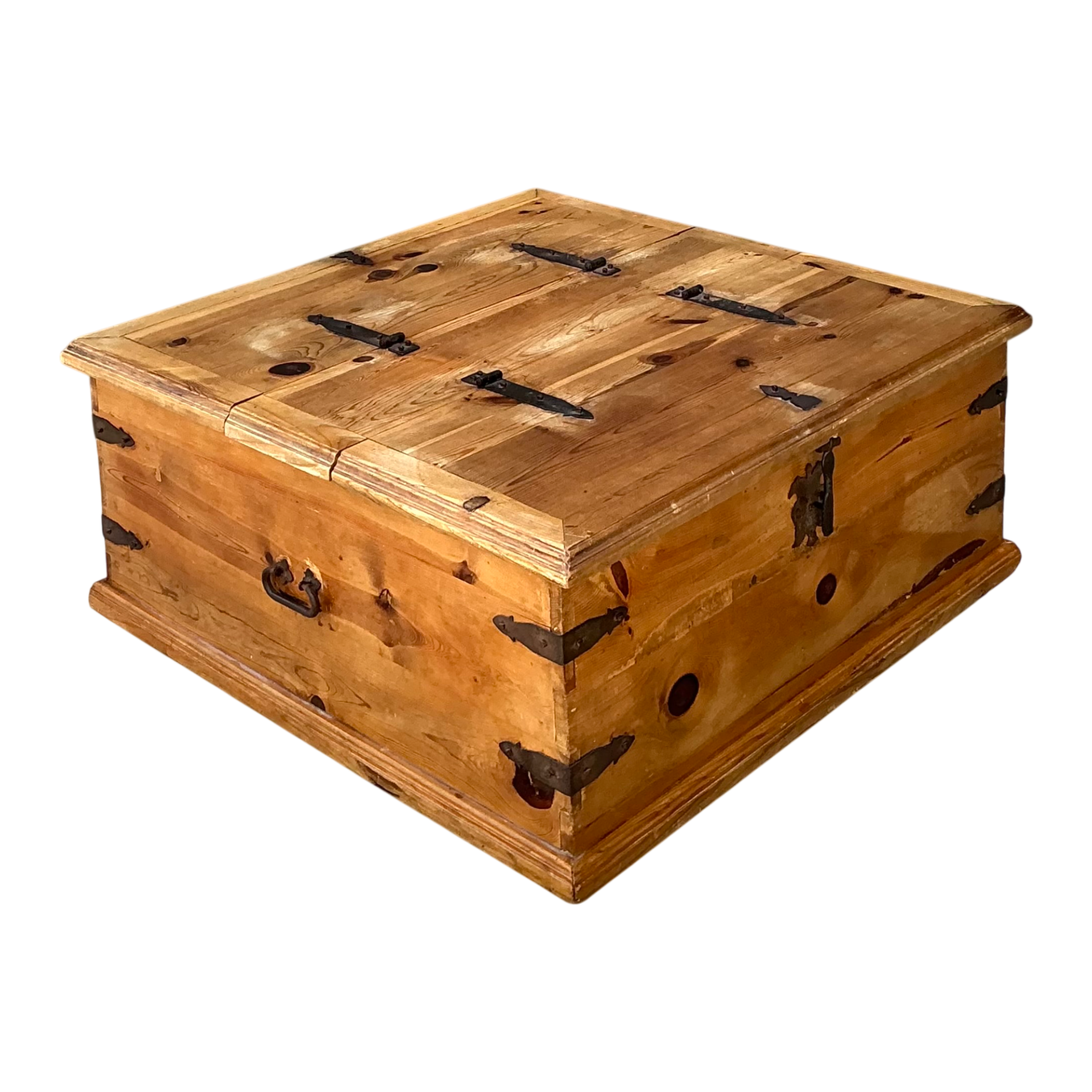 Vintage Rustic Wood Storage Coffee Table