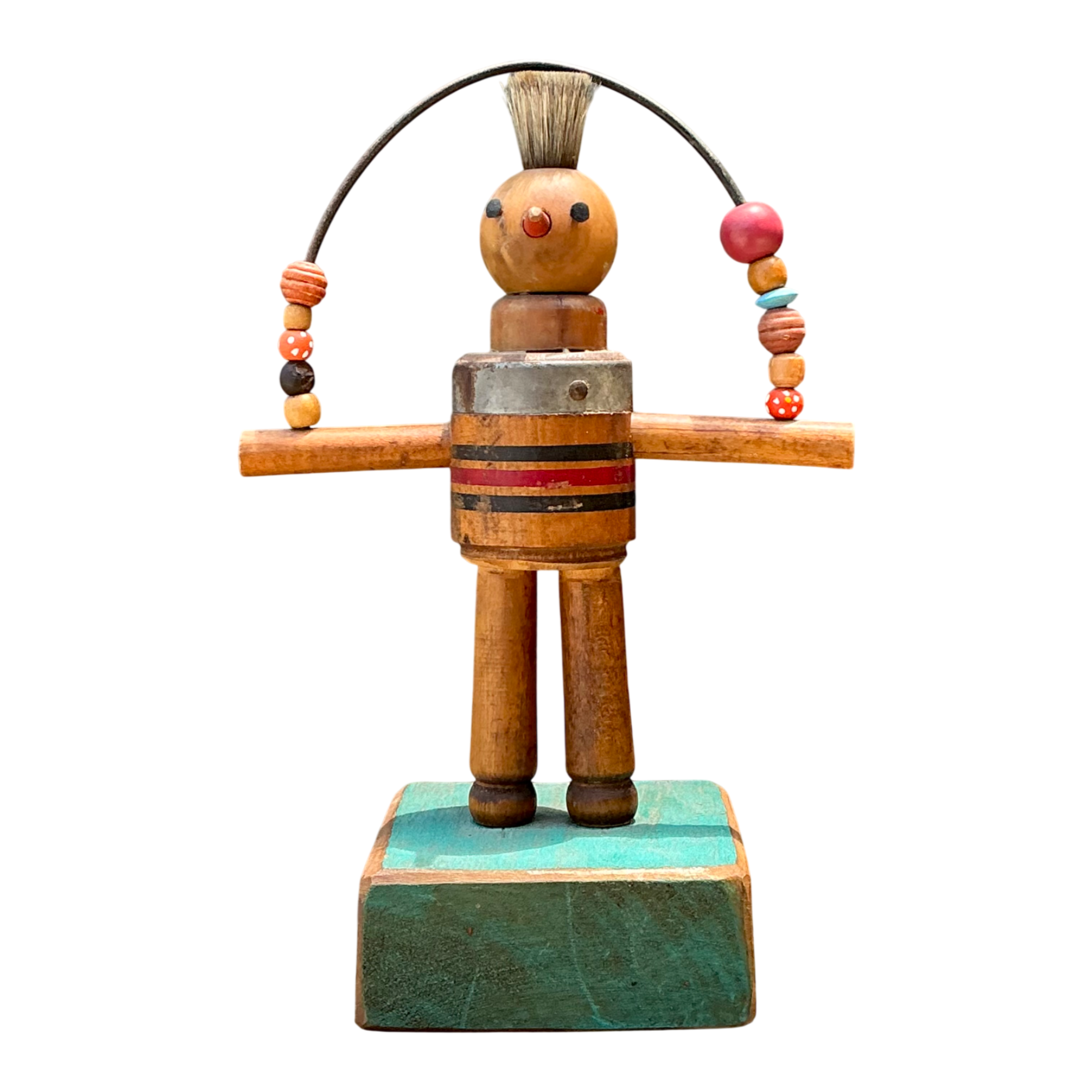 Vintage Wood and Metal Figurative Found Object Sculpture