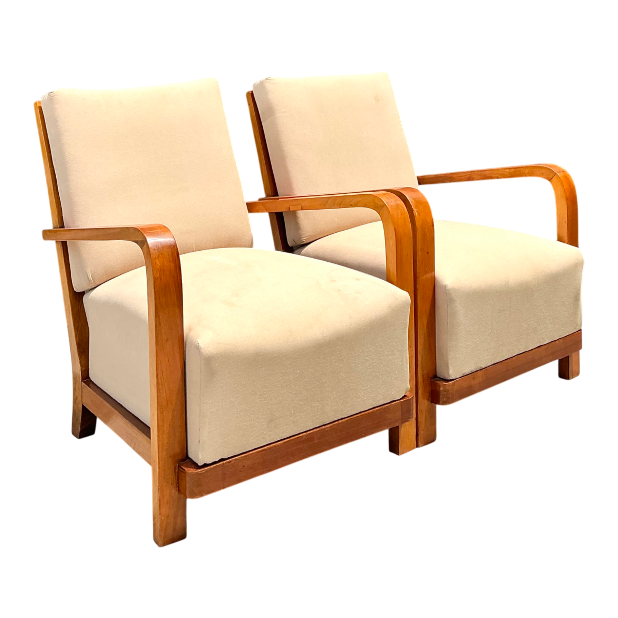 Vintage Art Deco Lounge Chairs - Pair