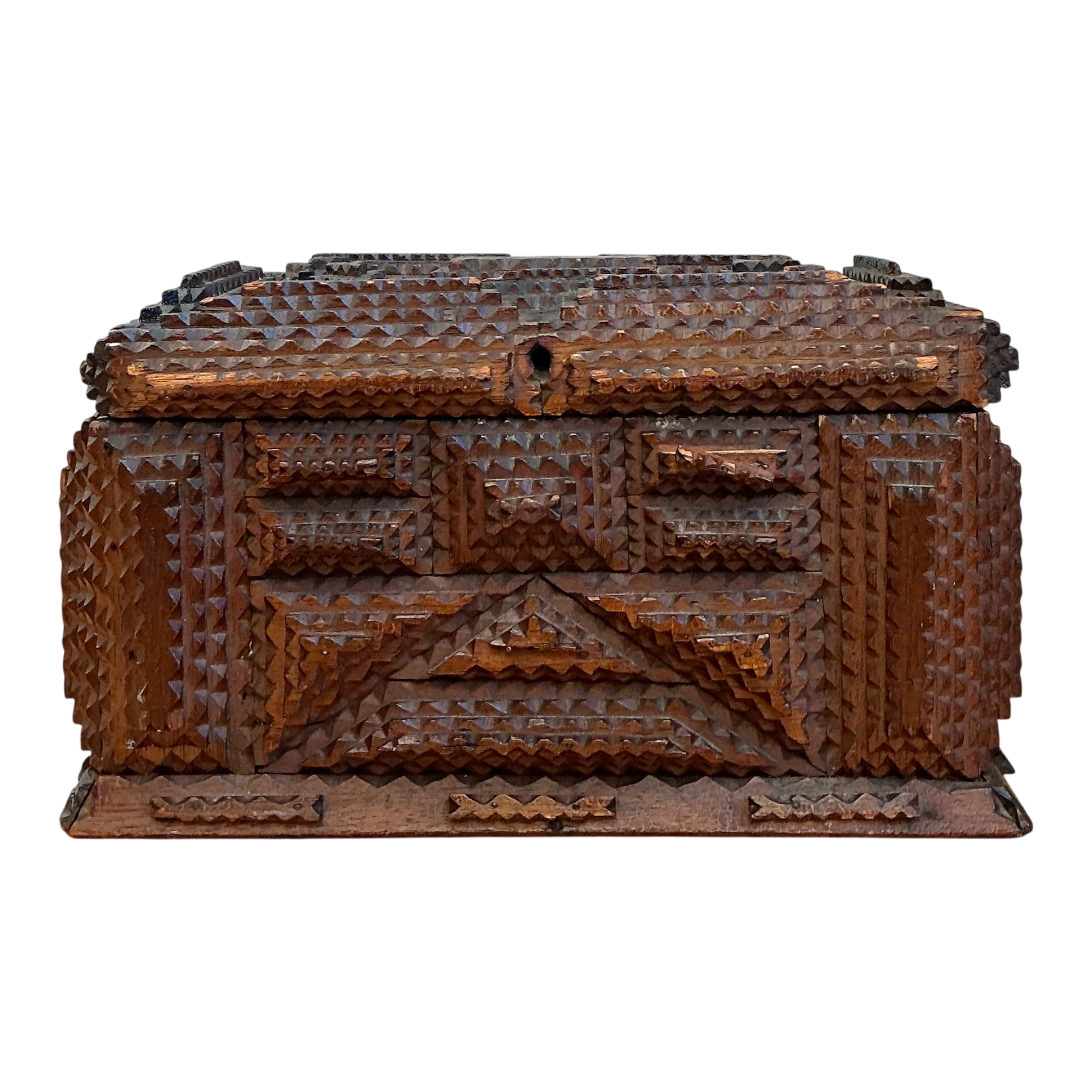 Vintage Tramp Art Wood Box