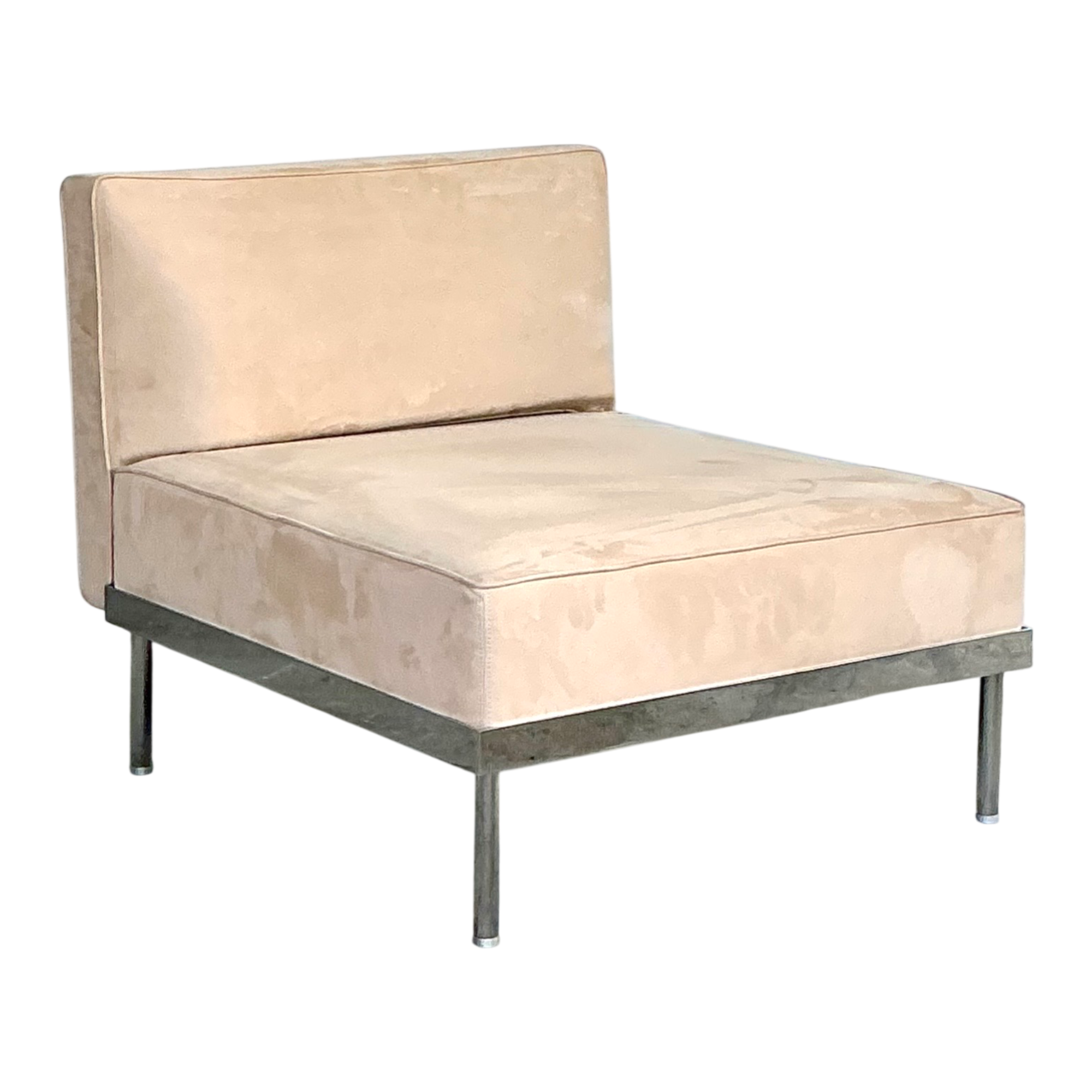 Vintage Minimalist Chrome Base Lounge Chair — additional photo 1