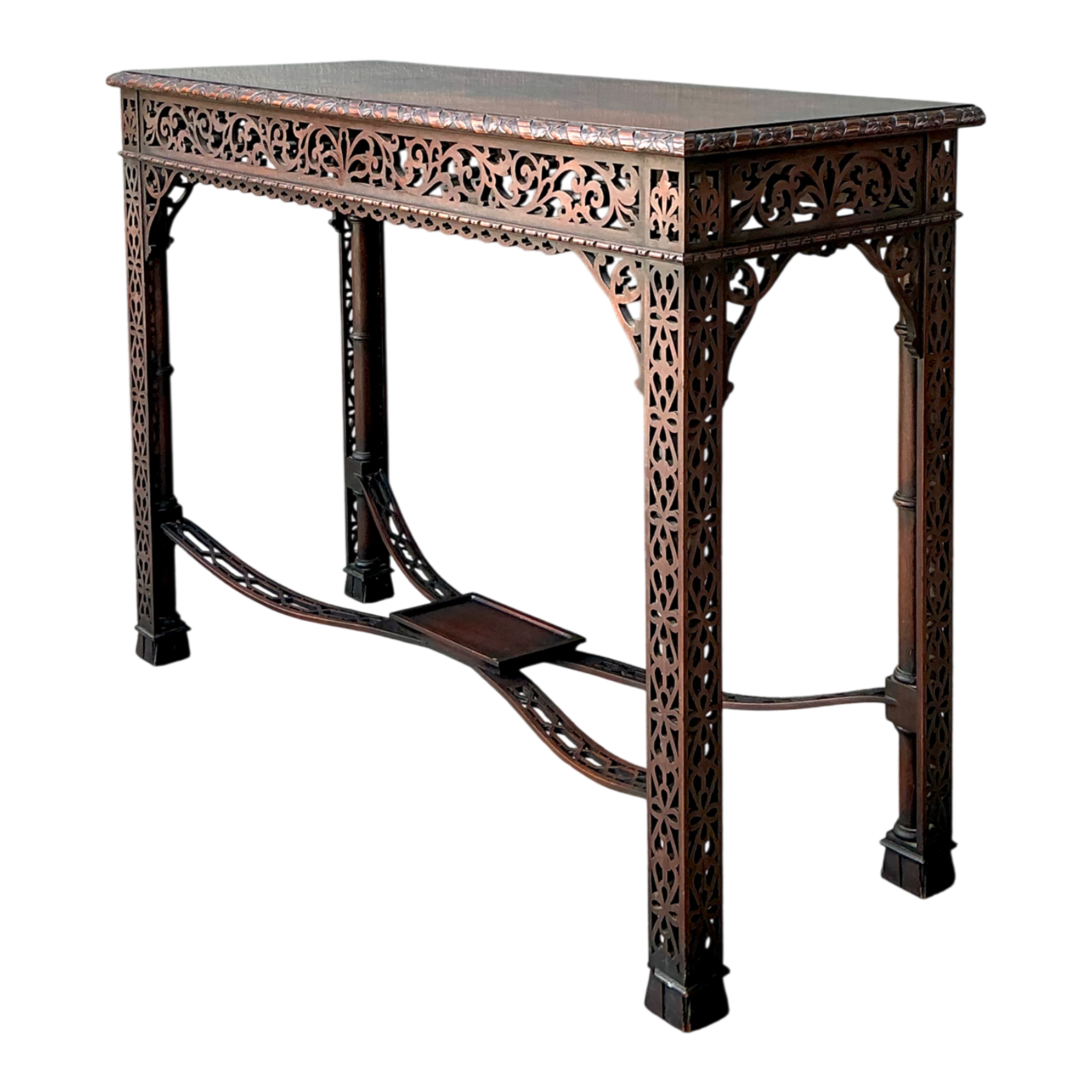 Vintage Carved Fretwork Console Table — additional photo 1