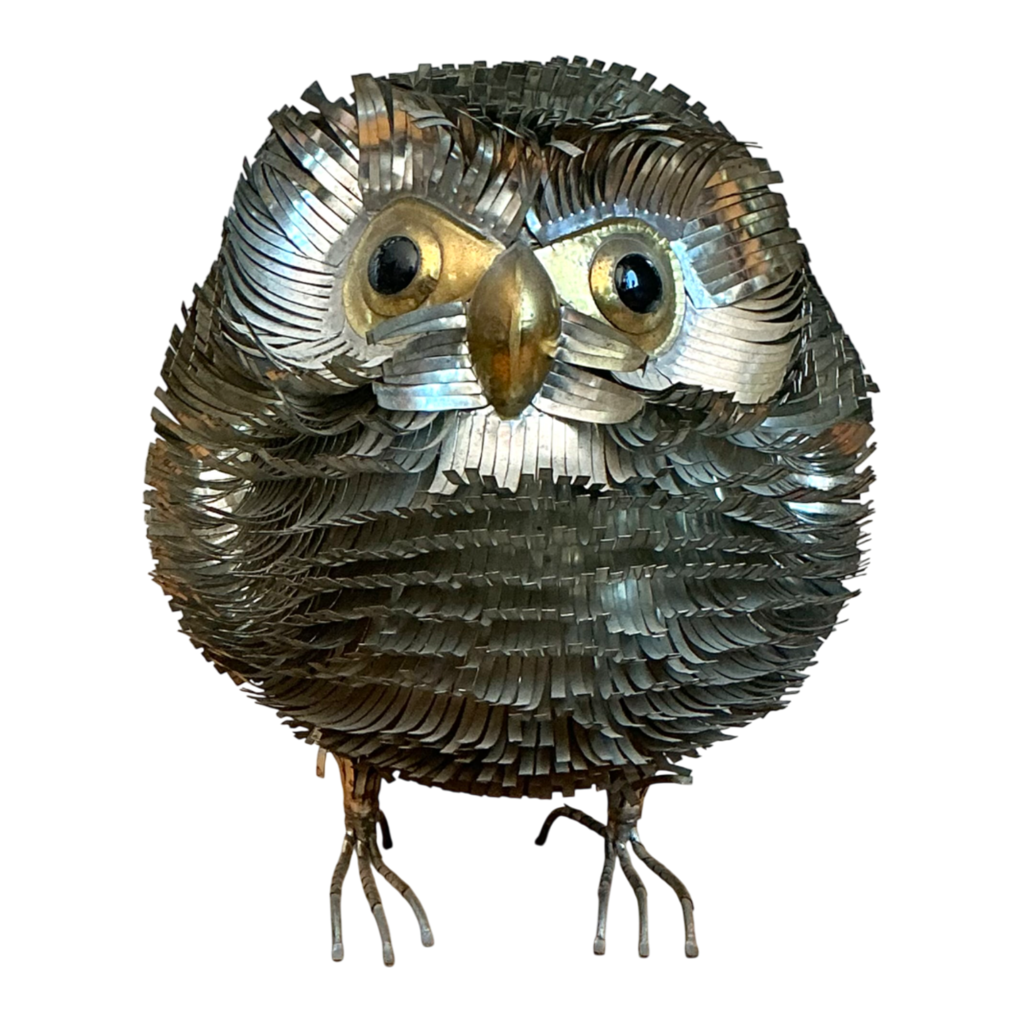 Sergio Bustamante Metal Owl Sculpture