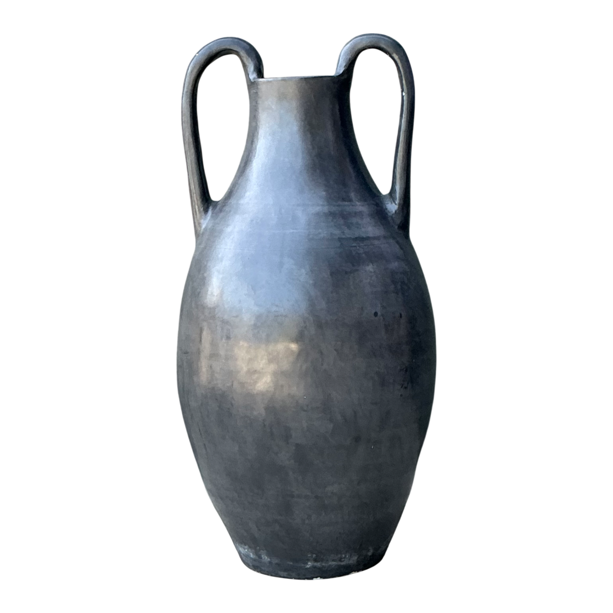 Vintage Large Black Ceramic Amphora Vase — additional photo 1